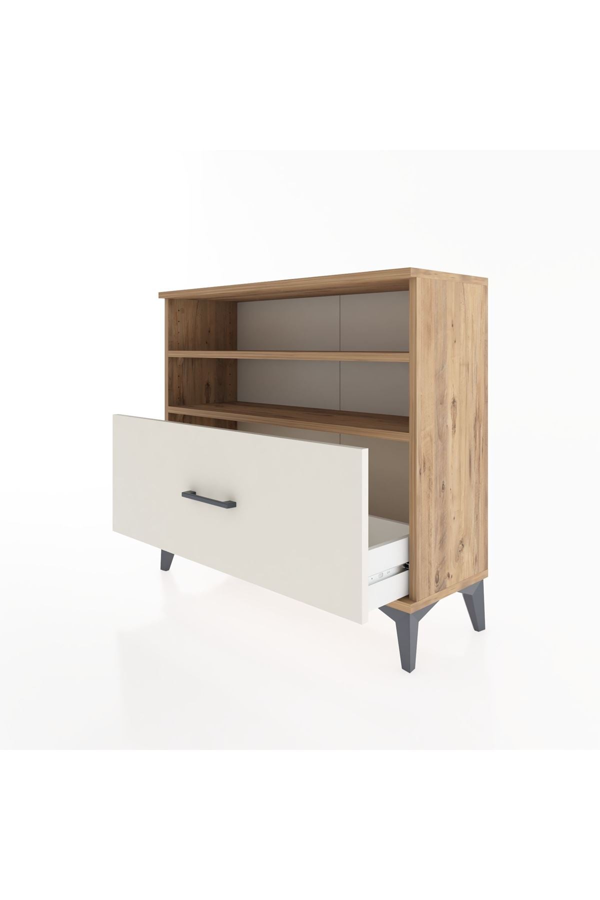 Arges Şifonyer 2 Raflı Tek Çekmeceli 88x30x80 - S03M013V7A