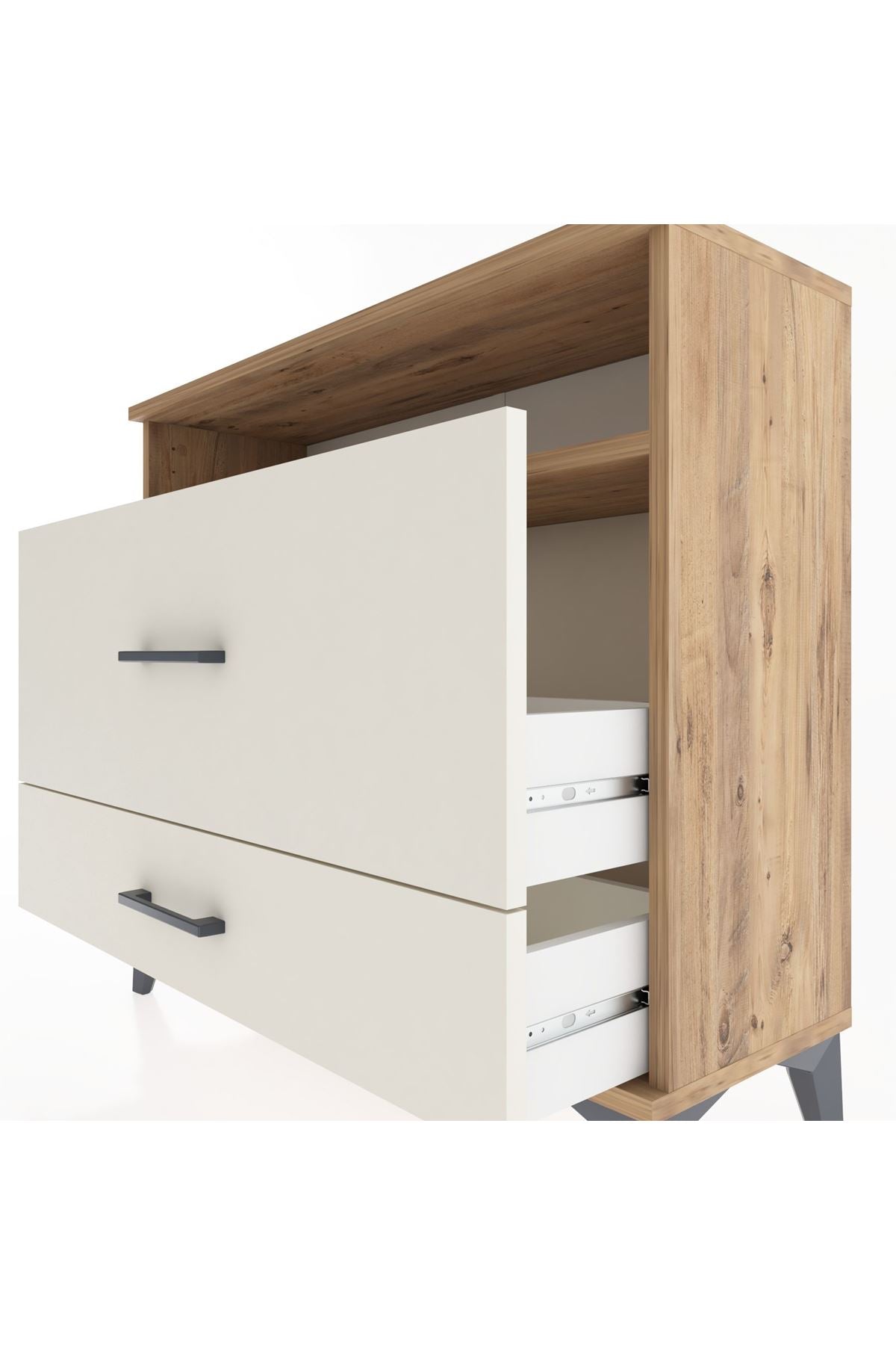 Arges Şifonyer Tek Raflı 2 Çekmeceli 88x30x80 - S03M015V7A
