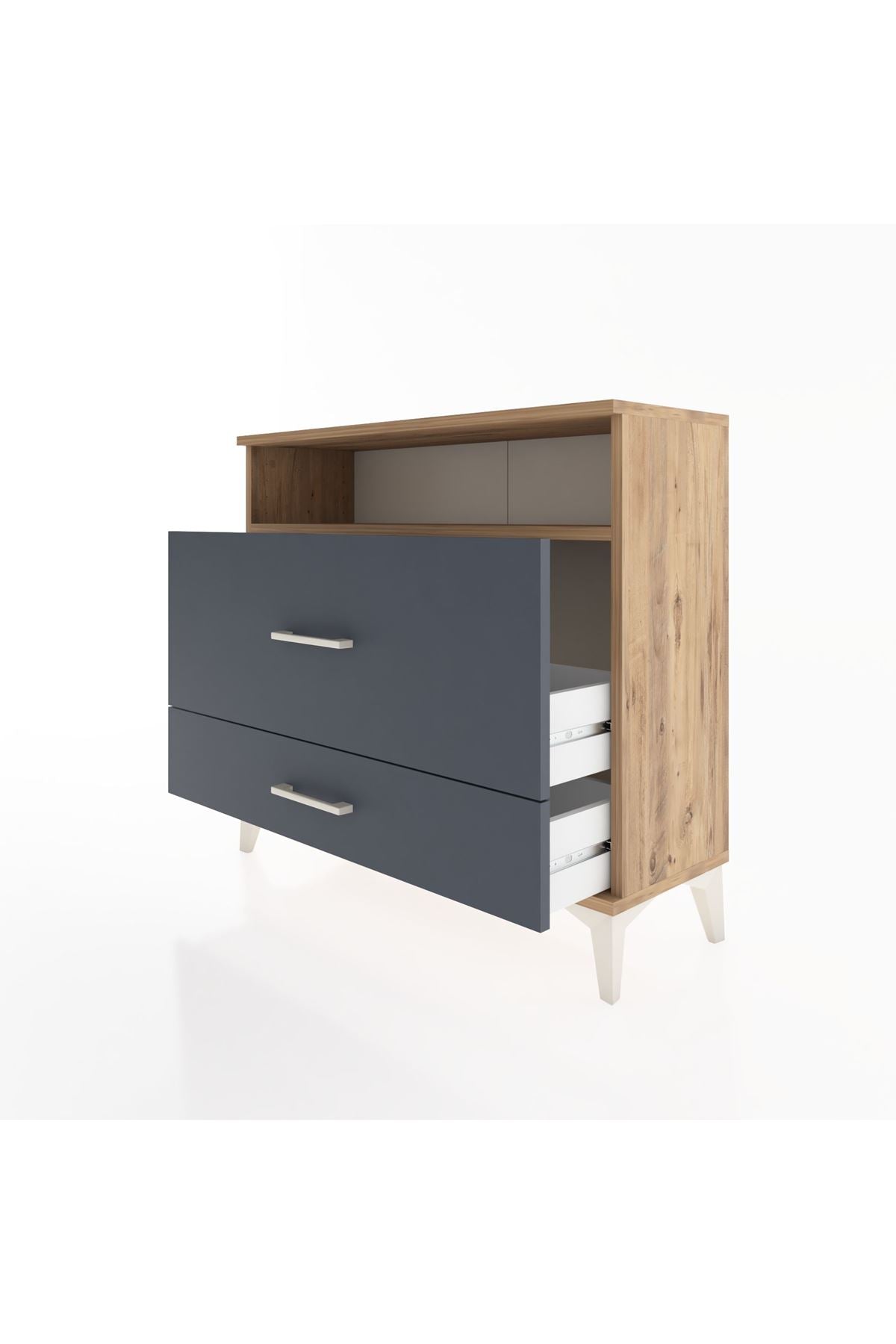 Arges Şifonyer Tek Raflı 2 Çekmeceli 88x30x80 - S03M015V8A