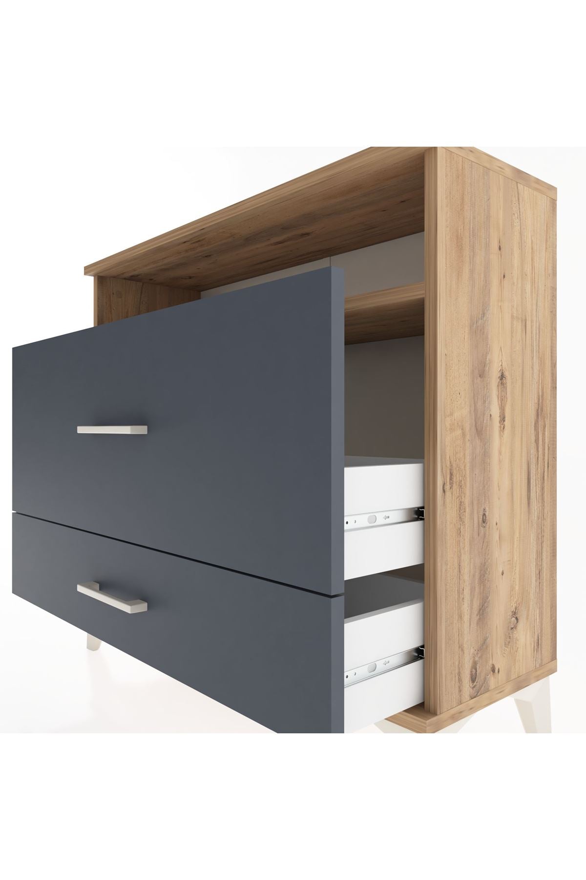 Arges Şifonyer Tek Raflı 2 Çekmeceli 88x30x80 - S03M015V8A