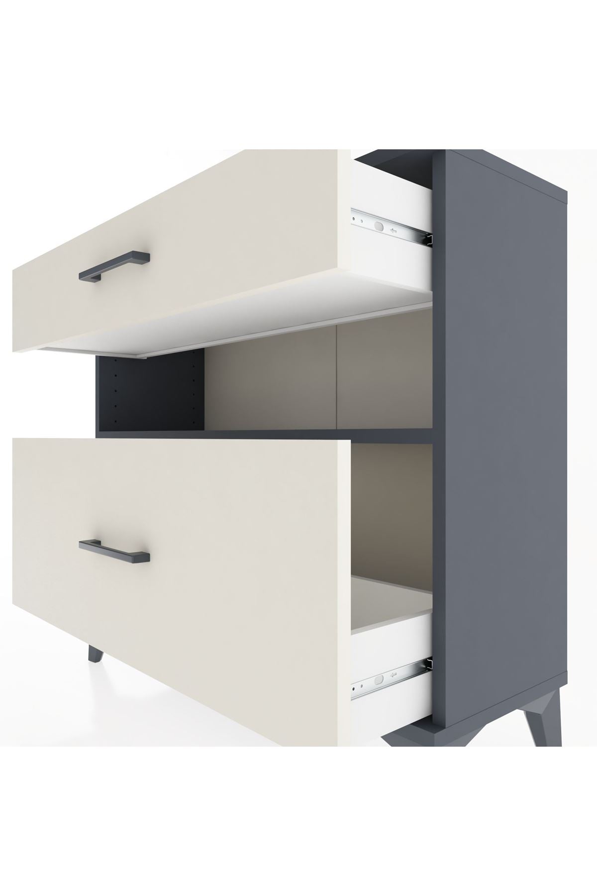 Arges Şifonyer Tek Raflı 2 Çekmeceli 88x30x80 - S03M018V4A