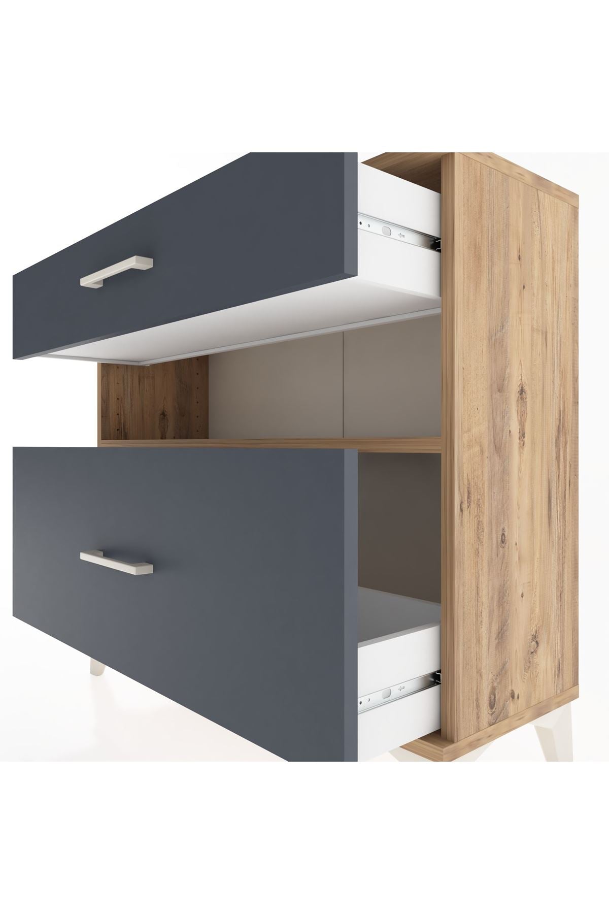 Arges Şifonyer Tek Raflı 2 Çekmeceli 88x30x80 - S03M018V8A