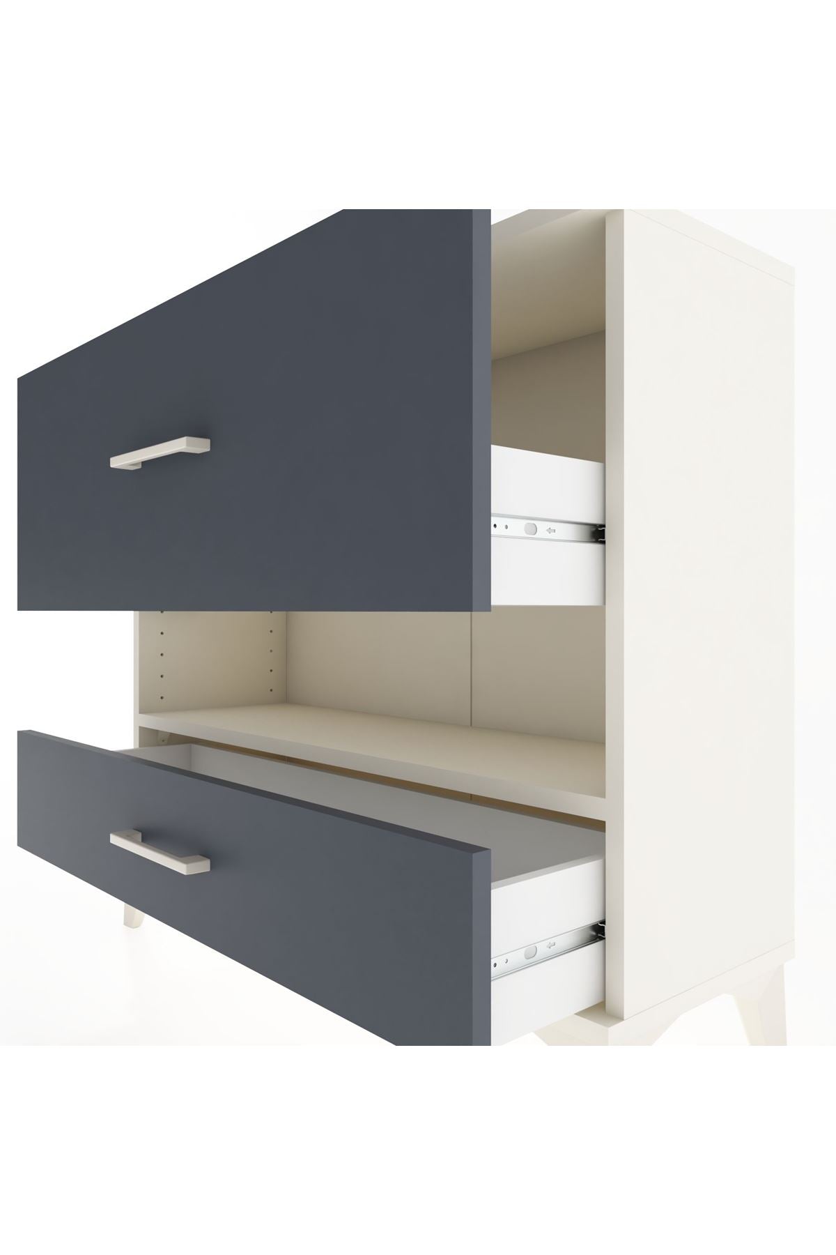 Arges Şifonyer Tek Raflı 2 Çekmeceli 88x30x80 - S03M019V2A