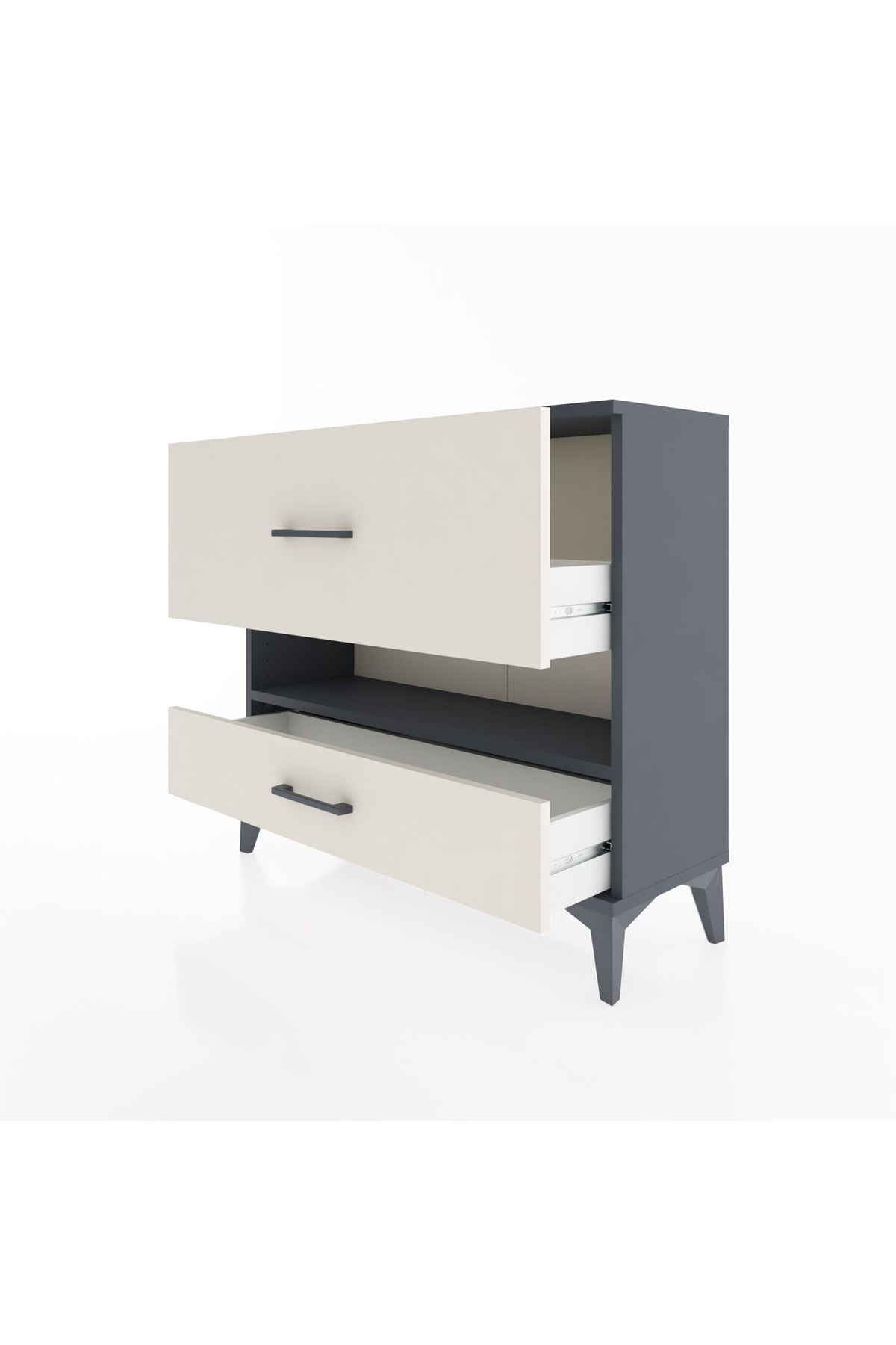 Arges Şifonyer Tek Raflı 2 Çekmeceli 88x30x80 - S03M019V4A