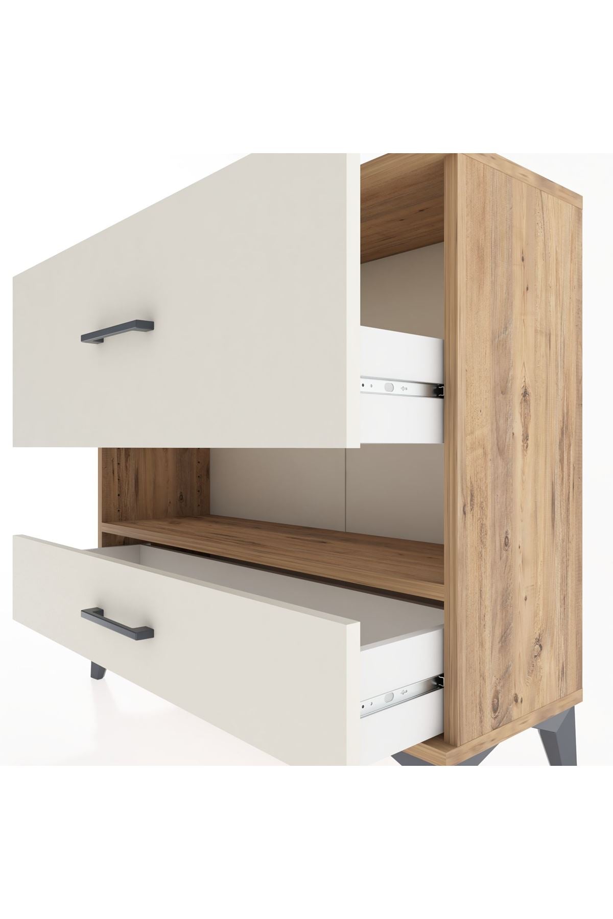 Arges Şifonyer Tek Raflı 2 Çekmeceli 88x30x80 - S03M019V7A