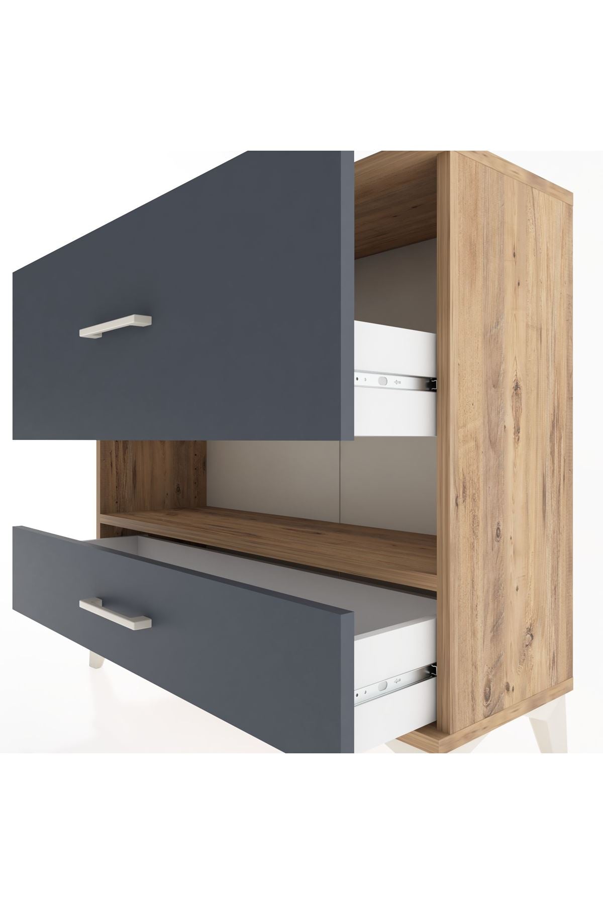 Arges Şifonyer Tek Raflı 2 Çekmeceli 88x30x80 - S03M019V8A