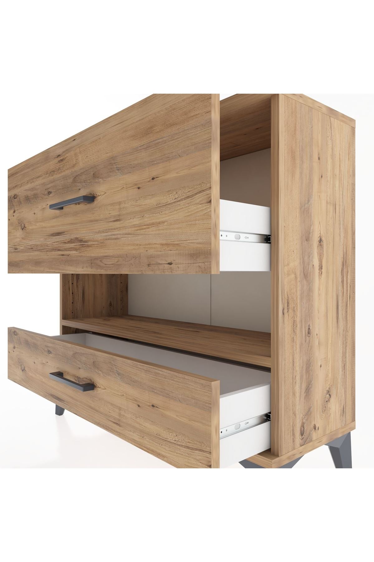 Arges Şifonyer Tek Raflı 2 Çekmeceli 88x30x80 - S03M019V9A