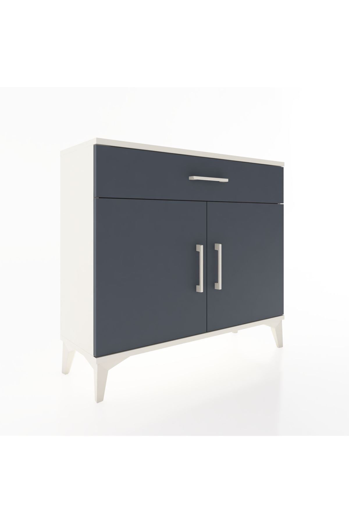 Arges Şifonyer Tek Raflı Tek Çekmeceli 2 Kapaklı 88x30x80 - S03M023V2A