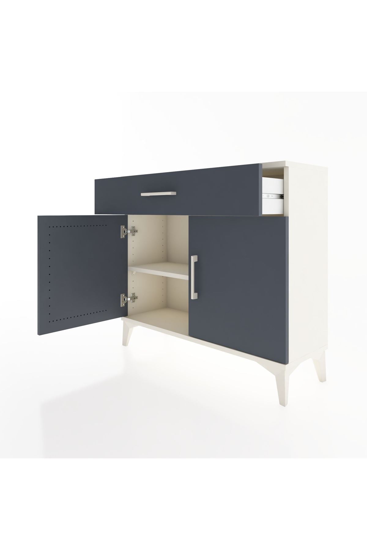 Arges Şifonyer Tek Raflı Tek Çekmeceli 2 Kapaklı 88x30x80 - S03M023V2A