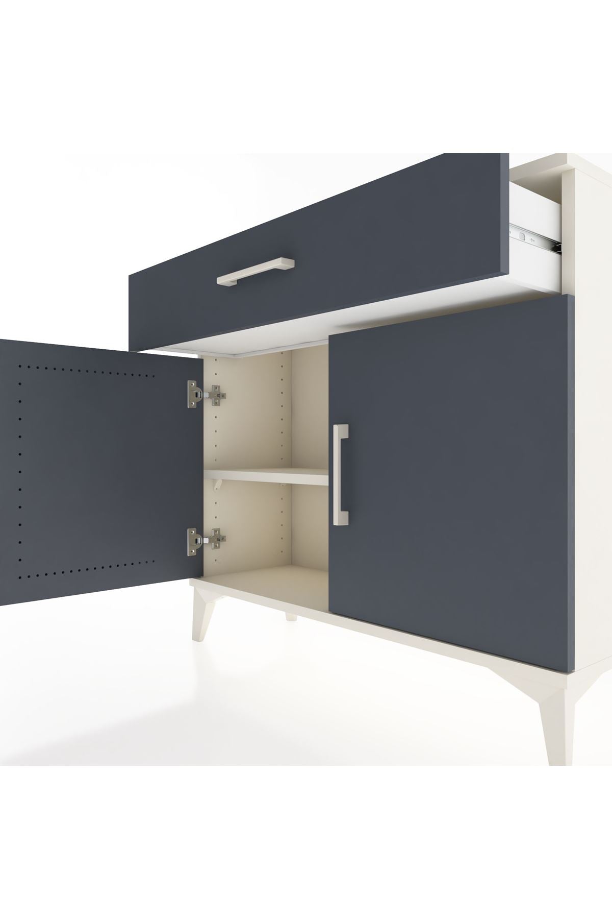 Arges Şifonyer Tek Raflı Tek Çekmeceli 2 Kapaklı 88x30x80 - S03M023V2A