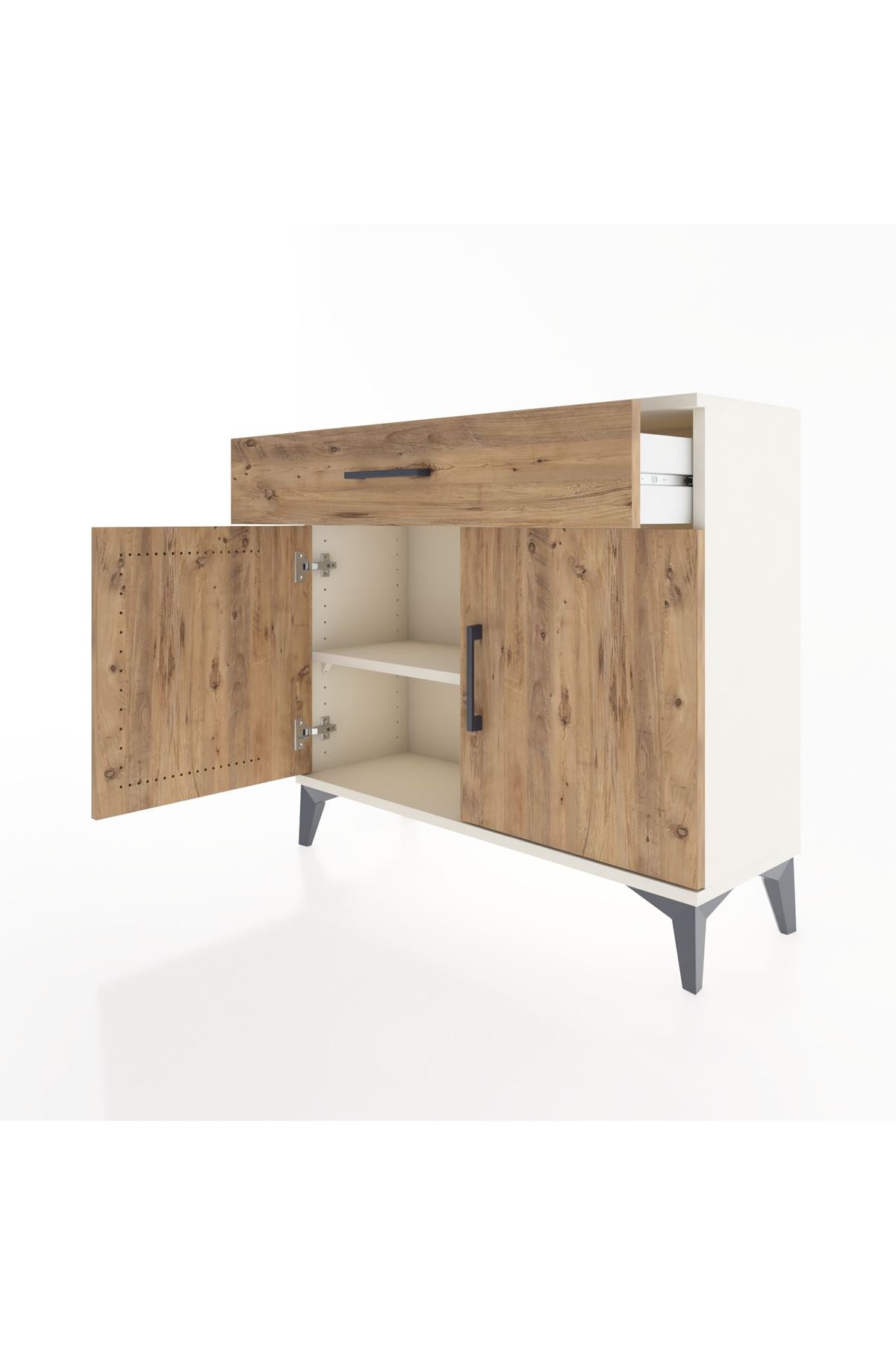 Arges Şifonyer Tek Raflı Tek Çekmeceli 2 Kapaklı 88x30x80 - S03M023V3A