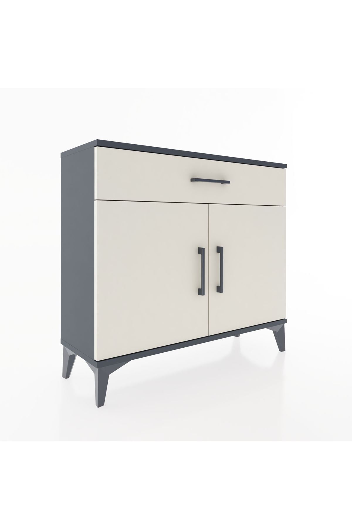 Arges Şifonyer Tek Raflı Tek Çekmeceli 2 Kapaklı 88x30x80 - S03M023V4A