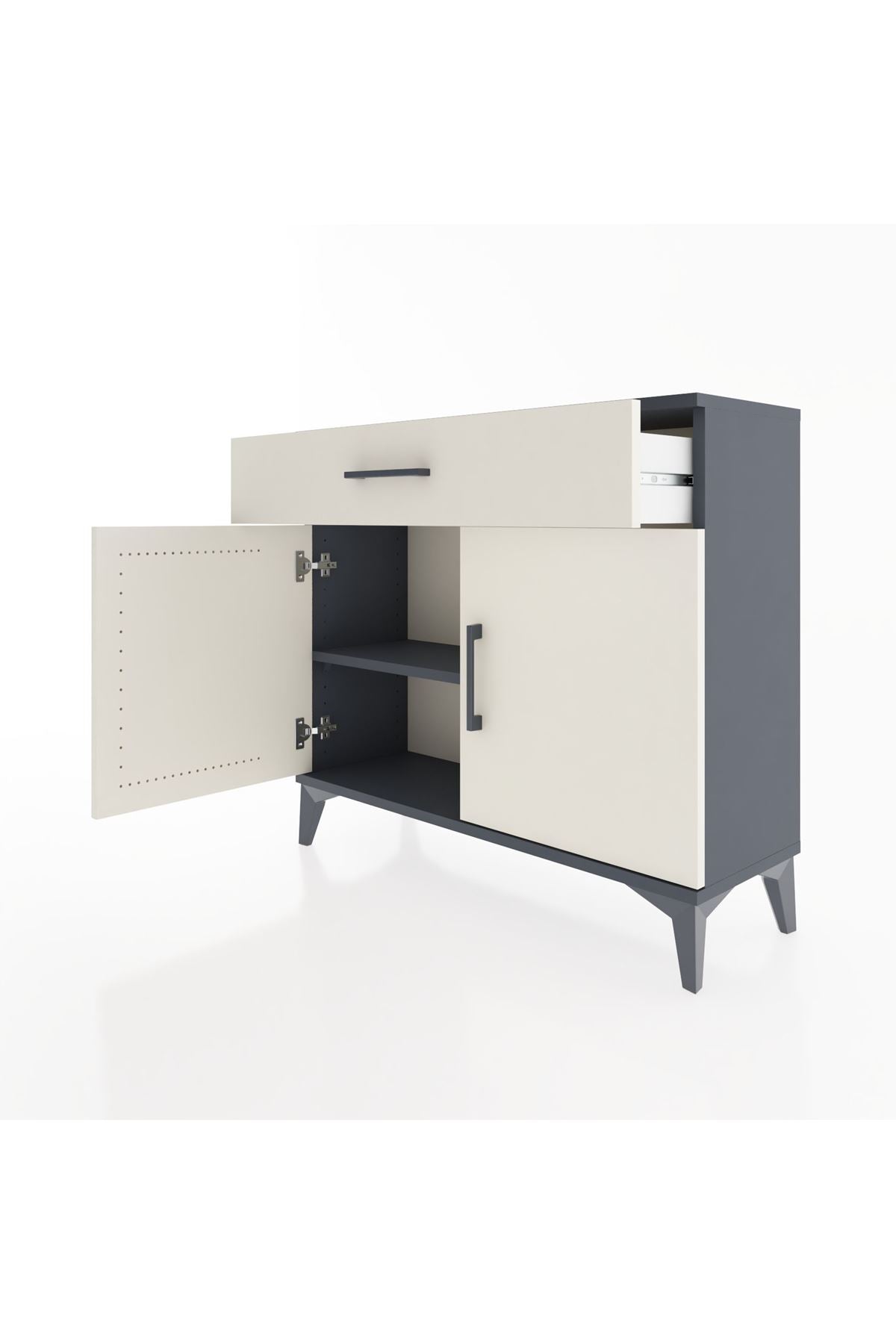 Arges Şifonyer Tek Raflı Tek Çekmeceli 2 Kapaklı 88x30x80 - S03M023V4A