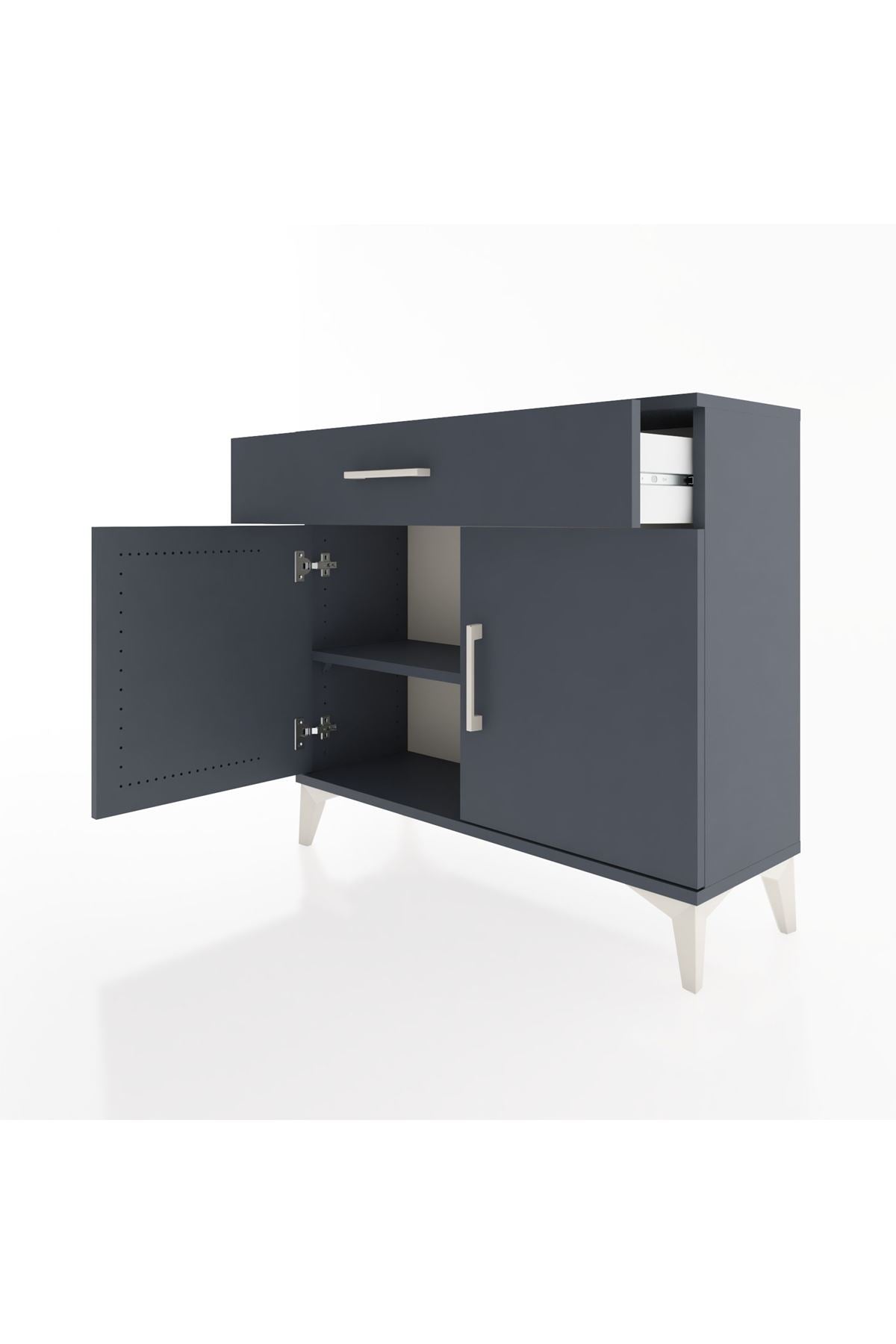 Arges Şifonyer Tek Raflı Tek Çekmeceli 2 Kapaklı 88x30x80 - S03M023V5A
