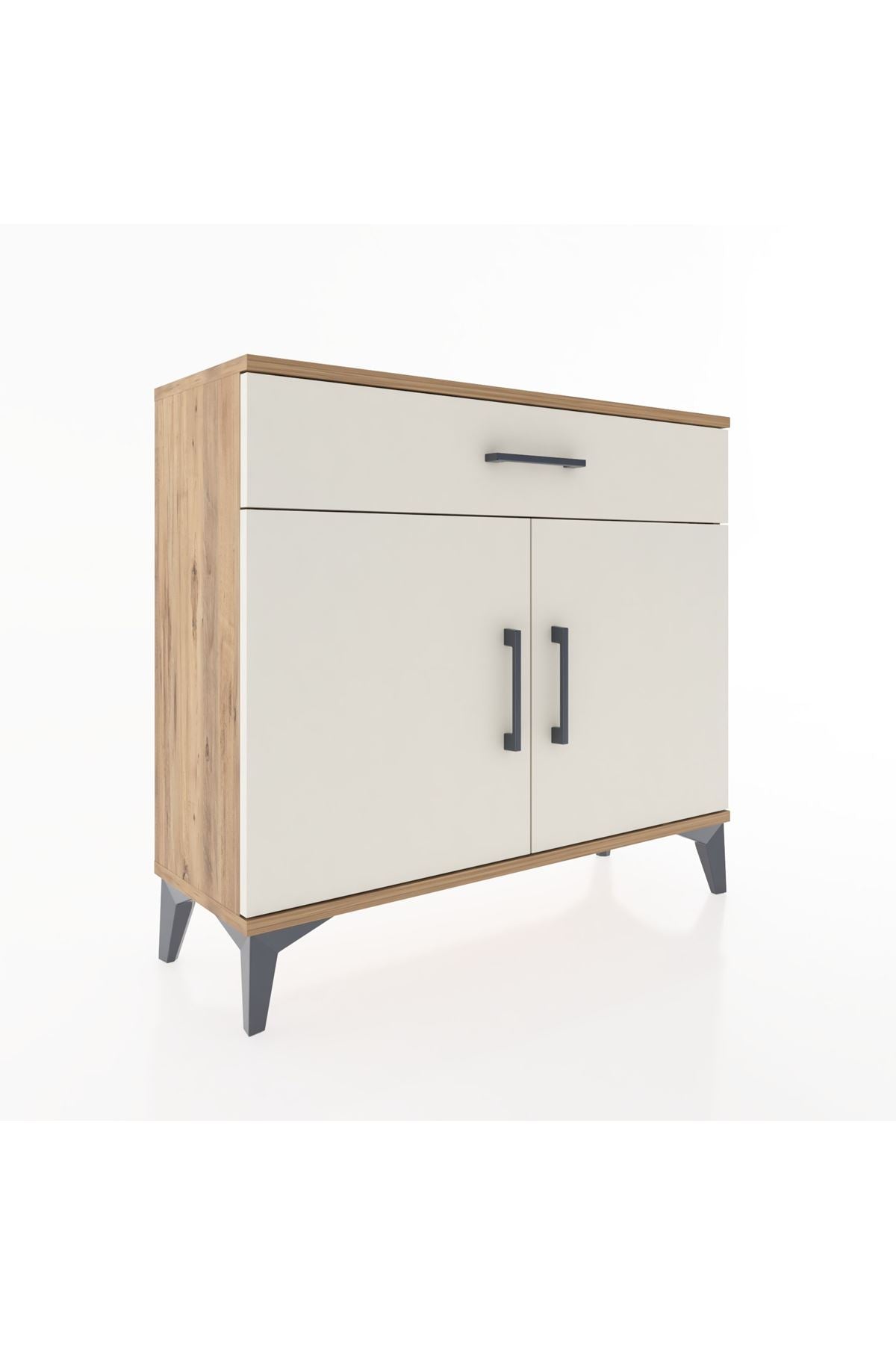 Arges Şifonyer Tek Raflı Tek Çekmeceli 2 Kapaklı 88x30x80 - S03M023V7A