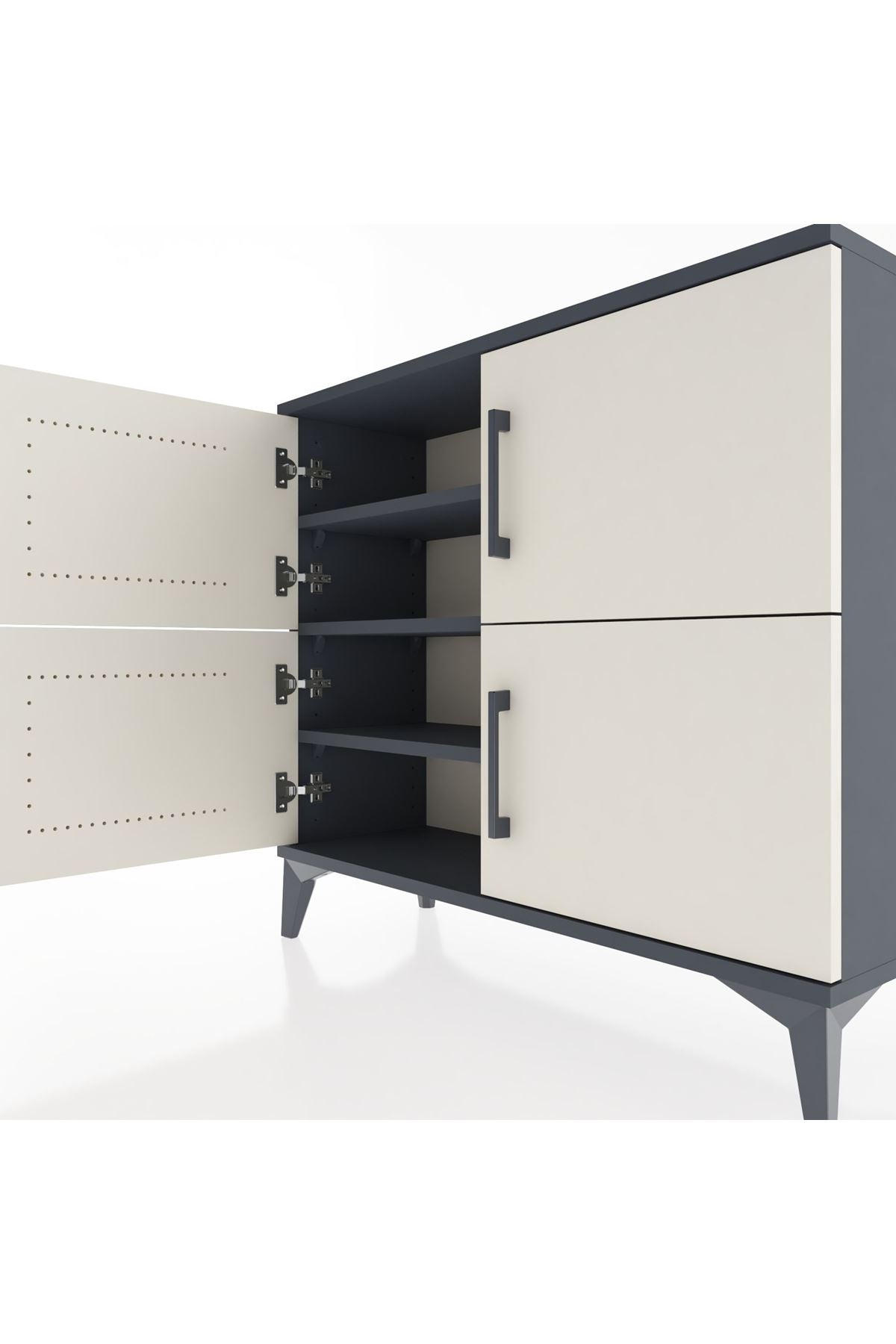 Arges Şifonyer 3 Raflı 4 Kapaklı 88x30x80 - S03M026V4A