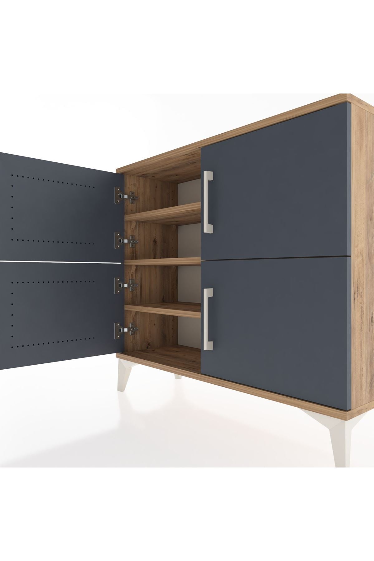 Arges Şifonyer 3 Raflı 4 Kapaklı 88x30x80 - S03M026V8A