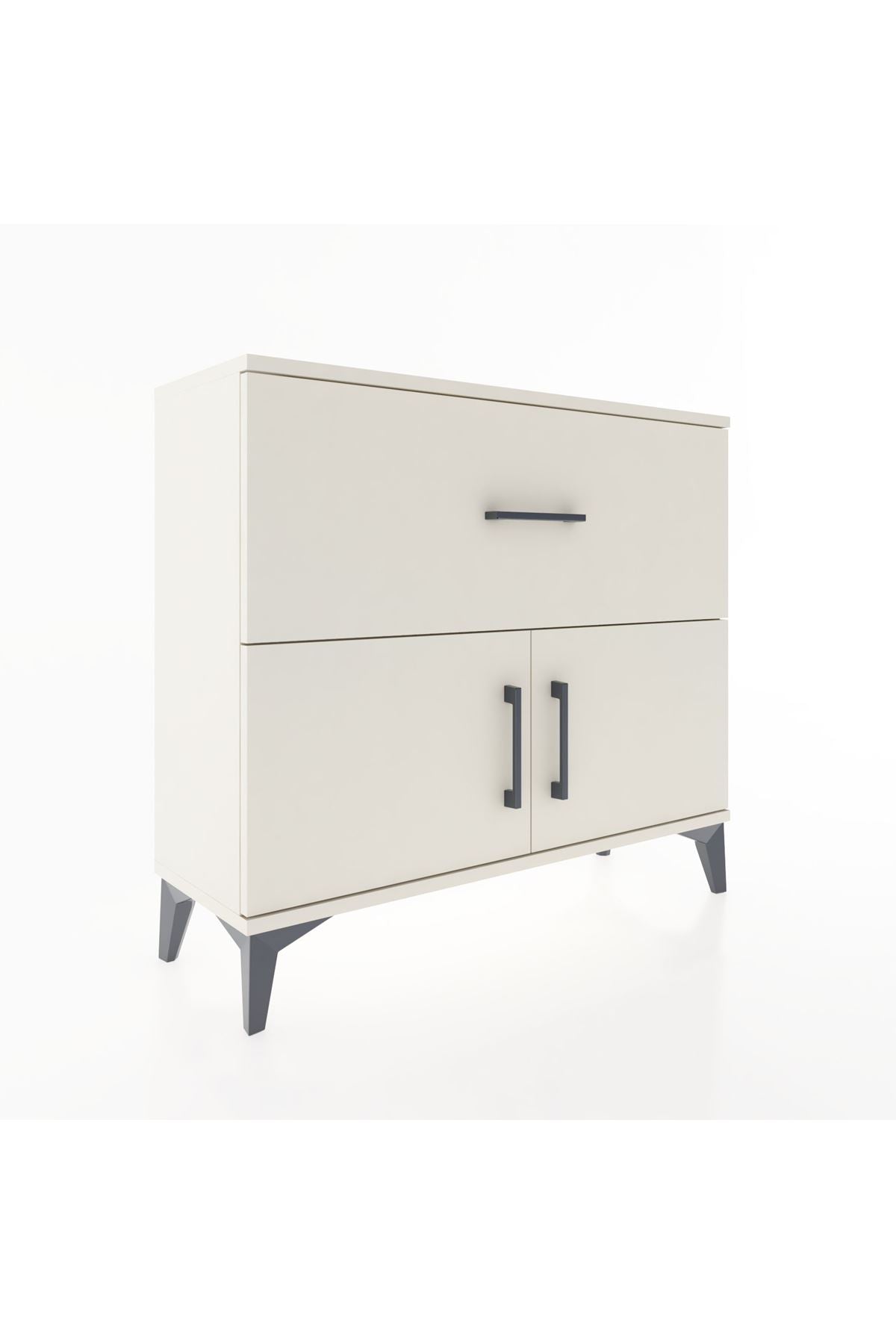 Arges Şifonyer Tek Raflı Tek Çekmeceli 2 Kapaklı 88x30x80 - S03M027V1A