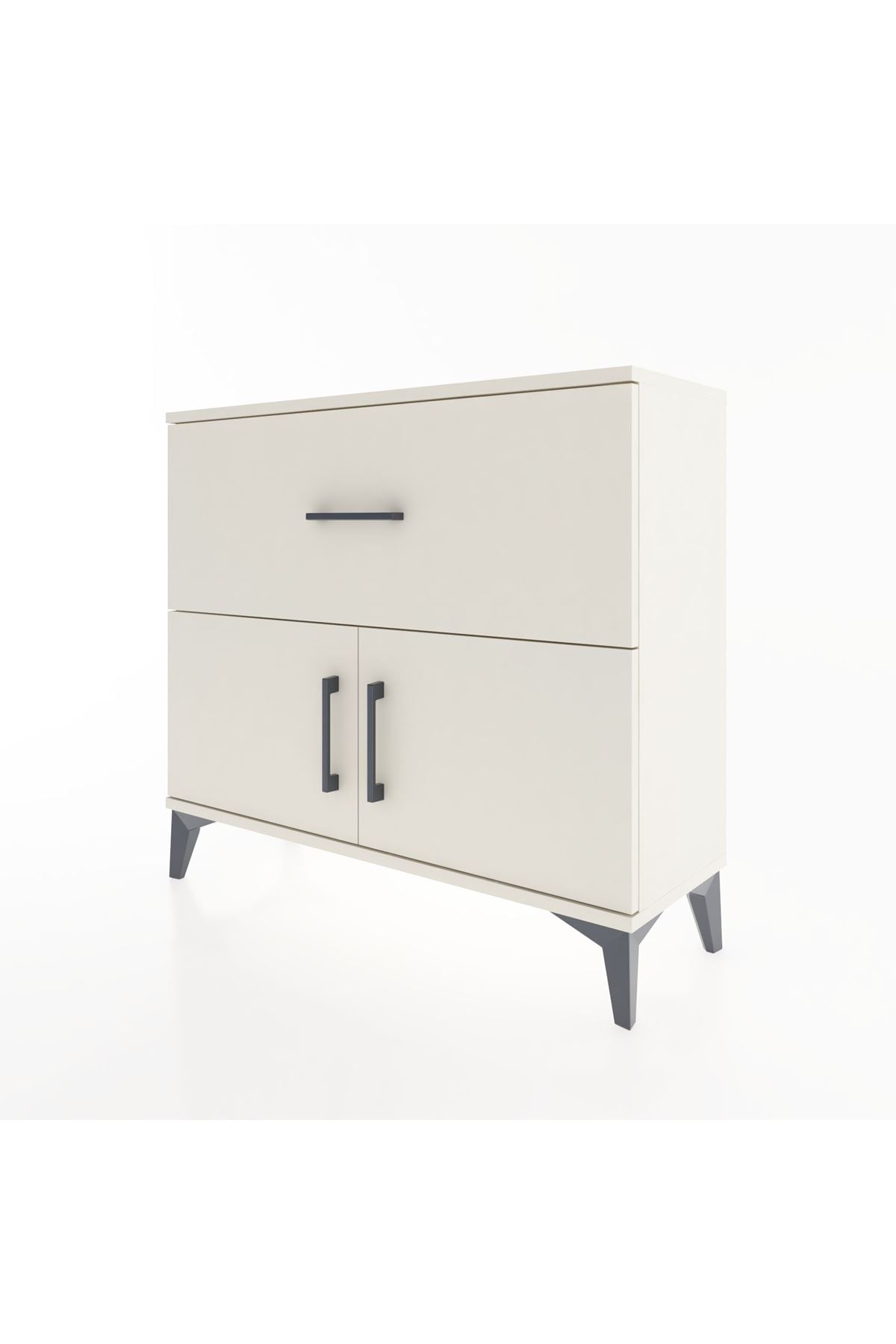 Arges Şifonyer Tek Raflı Tek Çekmeceli 2 Kapaklı 88x30x80 - S03M027V1A