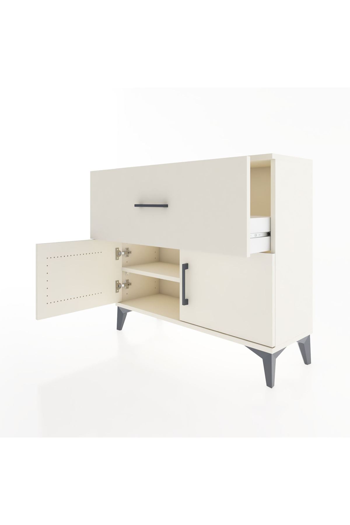 Arges Şifonyer Tek Raflı Tek Çekmeceli 2 Kapaklı 88x30x80 - S03M027V1A
