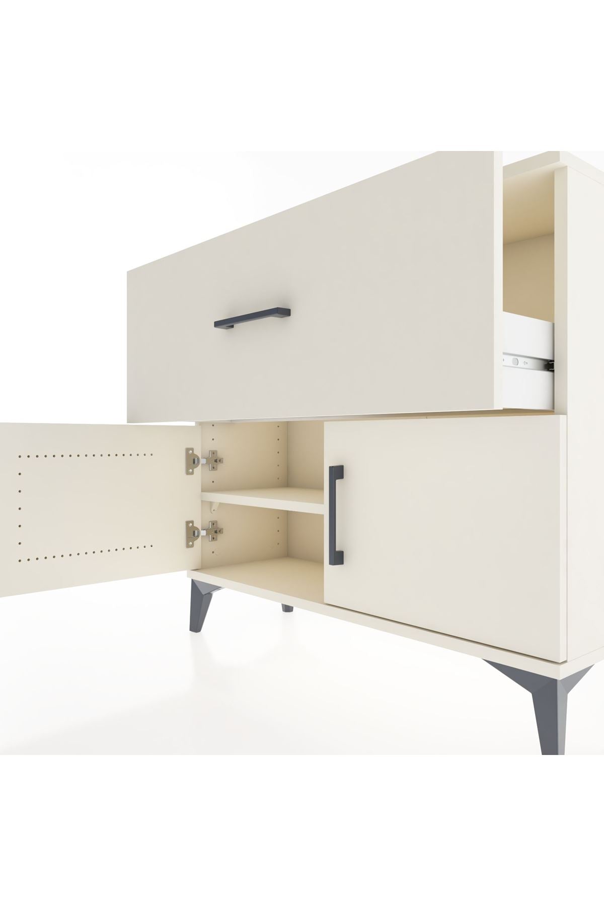 Arges Şifonyer Tek Raflı Tek Çekmeceli 2 Kapaklı 88x30x80 - S03M027V1A