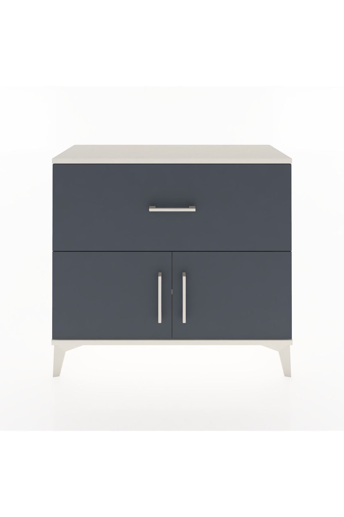 Arges Şifonyer Tek Raflı Tek Çekmeceli 2 Kapaklı 88x30x80 - S03M027V2A