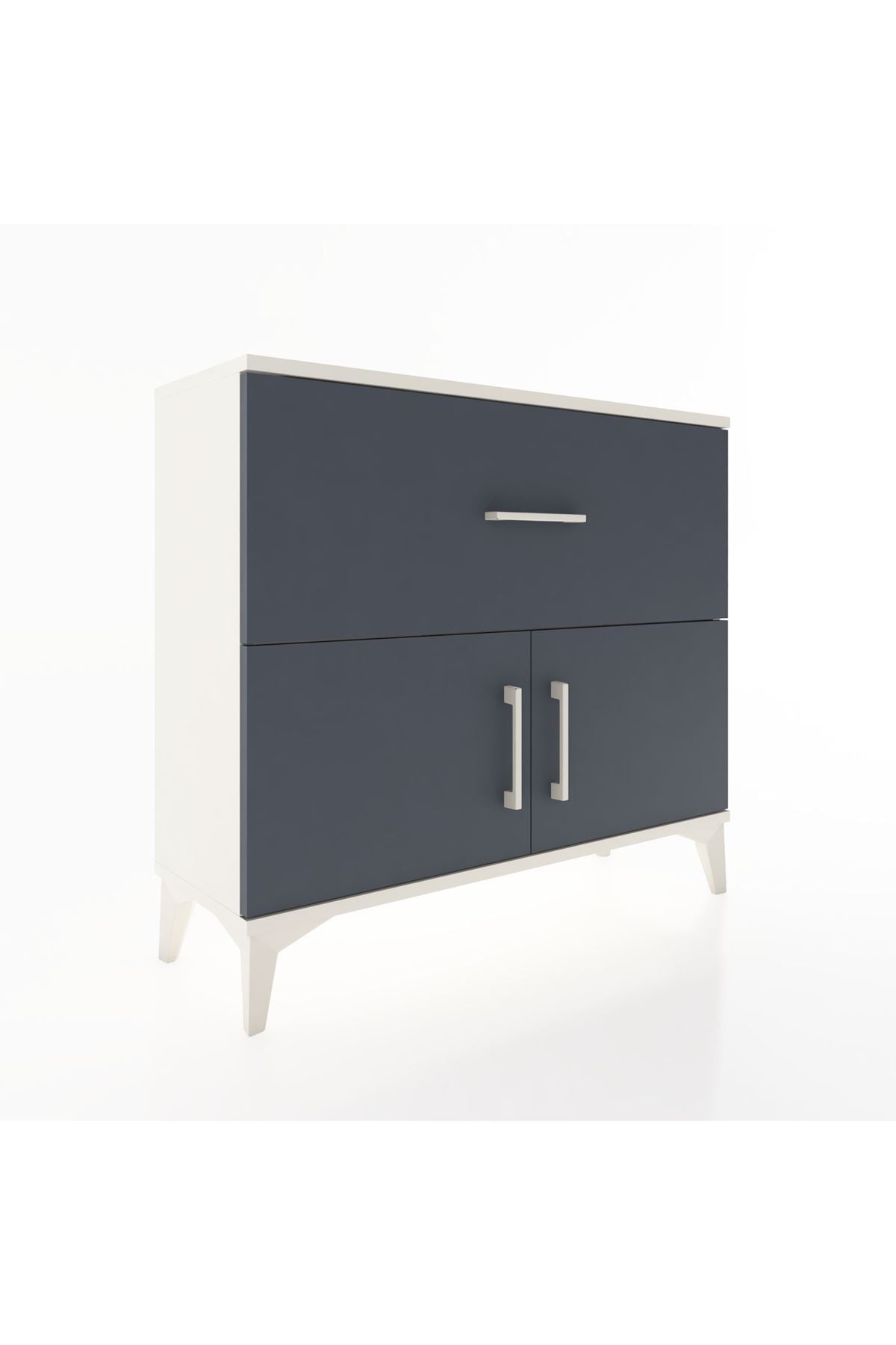 Arges Şifonyer Tek Raflı Tek Çekmeceli 2 Kapaklı 88x30x80 - S03M027V2A