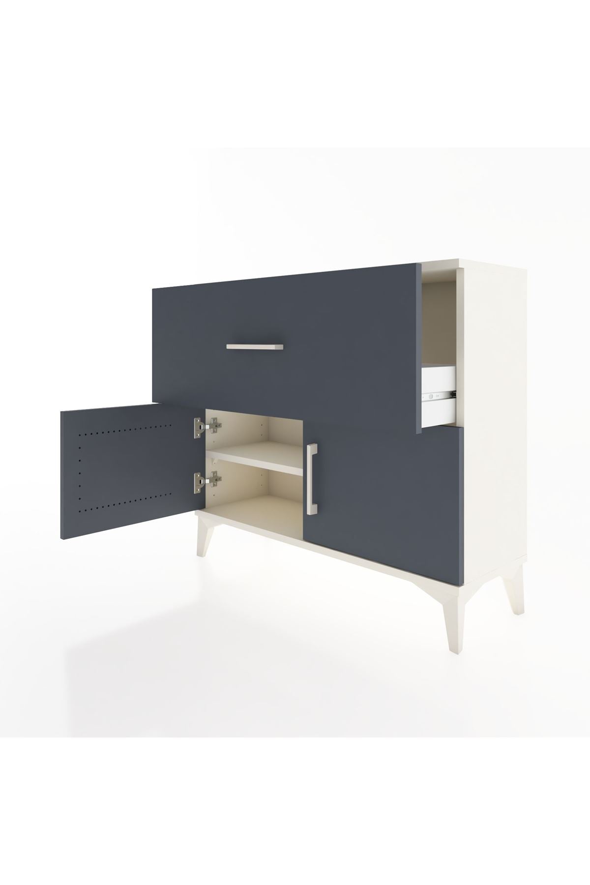 Arges Şifonyer Tek Raflı Tek Çekmeceli 2 Kapaklı 88x30x80 - S03M027V2A