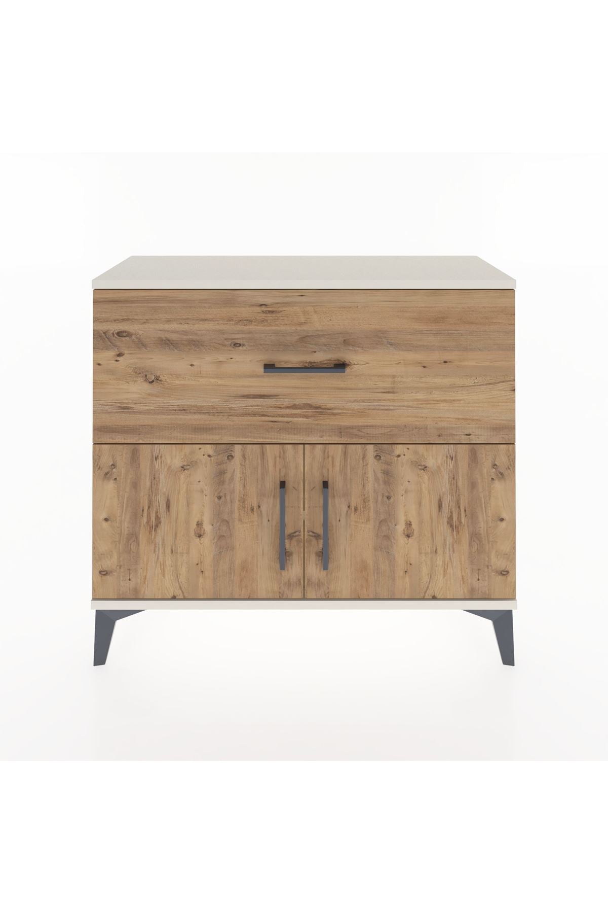 Arges Şifonyer Tek Raflı Tek Çekmeceli 2 Kapaklı 88x30x80 - S03M027V3A