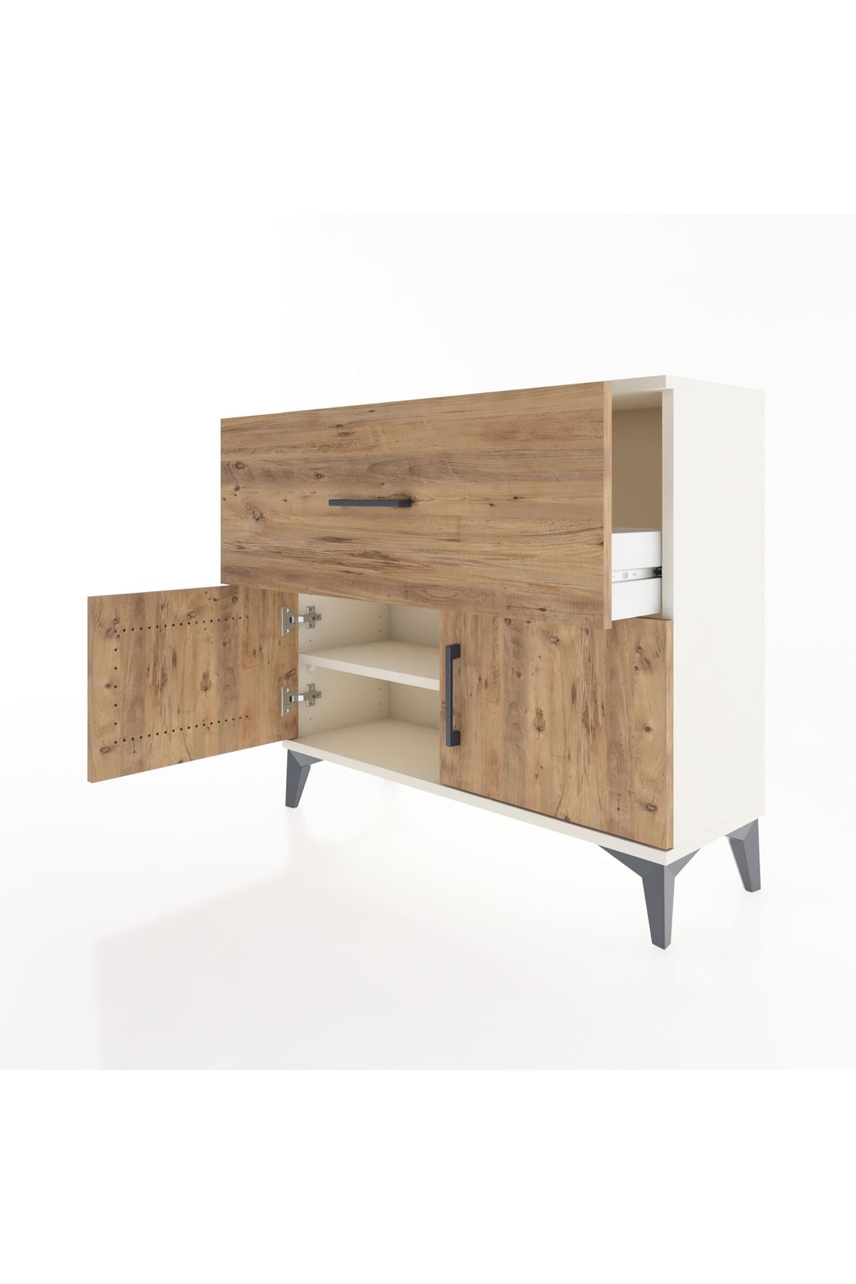 Arges Şifonyer Tek Raflı Tek Çekmeceli 2 Kapaklı 88x30x80 - S03M027V3A