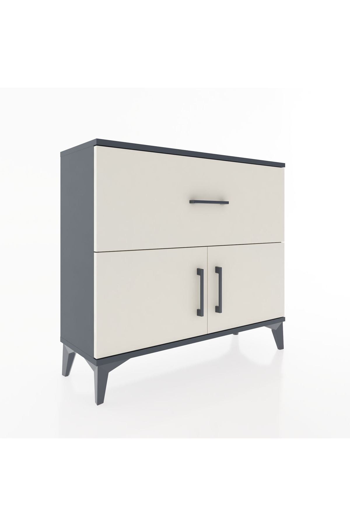 Arges Şifonyer Tek Raflı Tek Çekmeceli 2 Kapaklı 88x30x80 - S03M027V4A