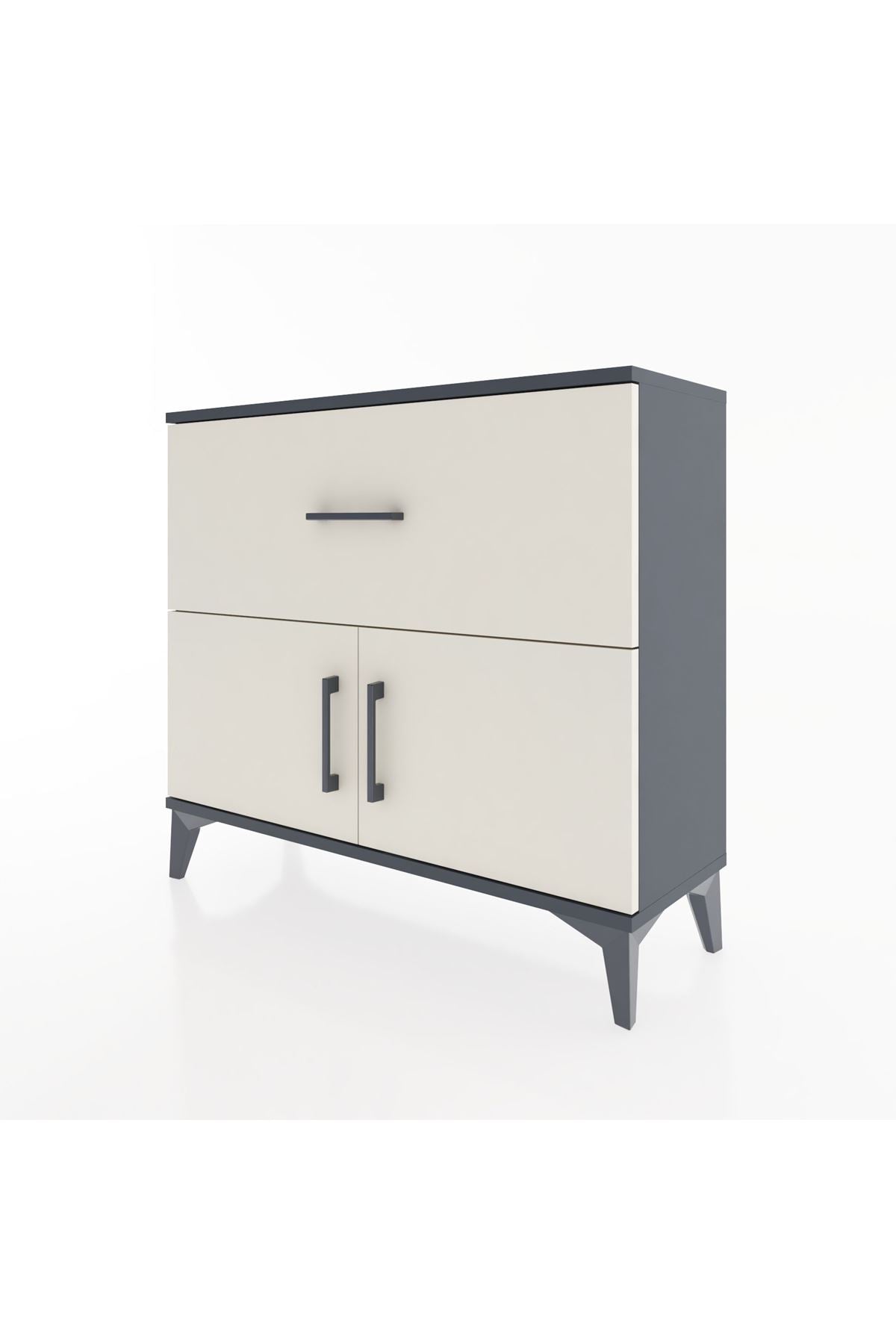 Arges Şifonyer Tek Raflı Tek Çekmeceli 2 Kapaklı 88x30x80 - S03M027V4A