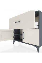 Arges Şifonyer Tek Raflı Tek Çekmeceli 2 Kapaklı 88x30x80 - S03M027V4A