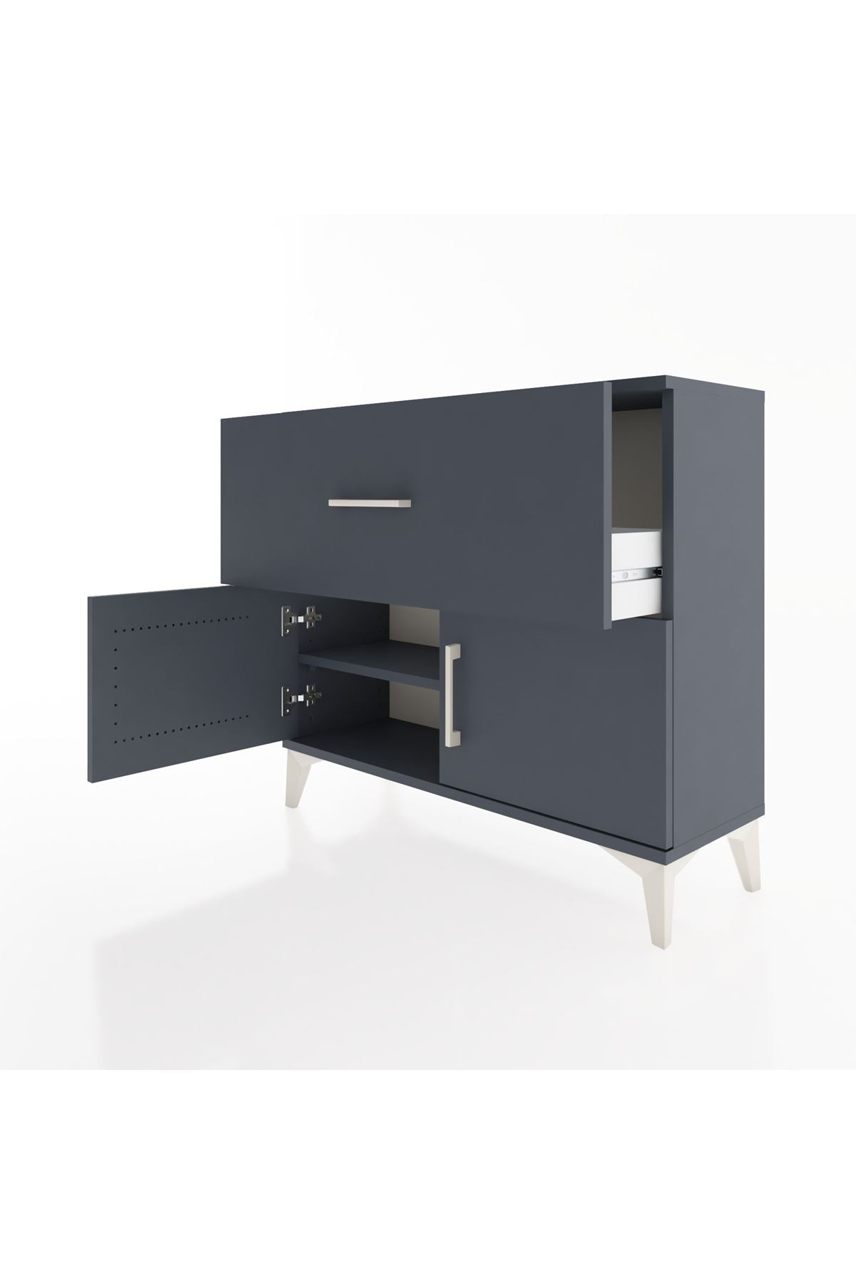 Arges Şifonyer Tek Raflı Tek Çekmeceli 2 Kapaklı 88x30x80 - S03M027V5A