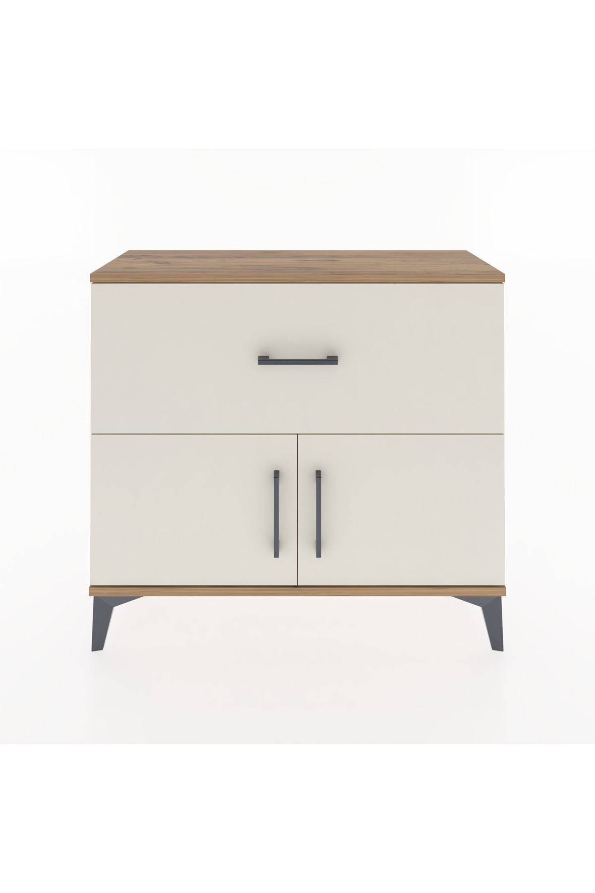 Arges Şifonyer Tek Raflı Tek Çekmeceli 2 Kapaklı 88x30x80 - S03M027V7A