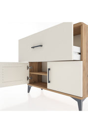 Arges Şifonyer Tek Raflı Tek Çekmeceli 2 Kapaklı 88x30x80 - S03M027V7A