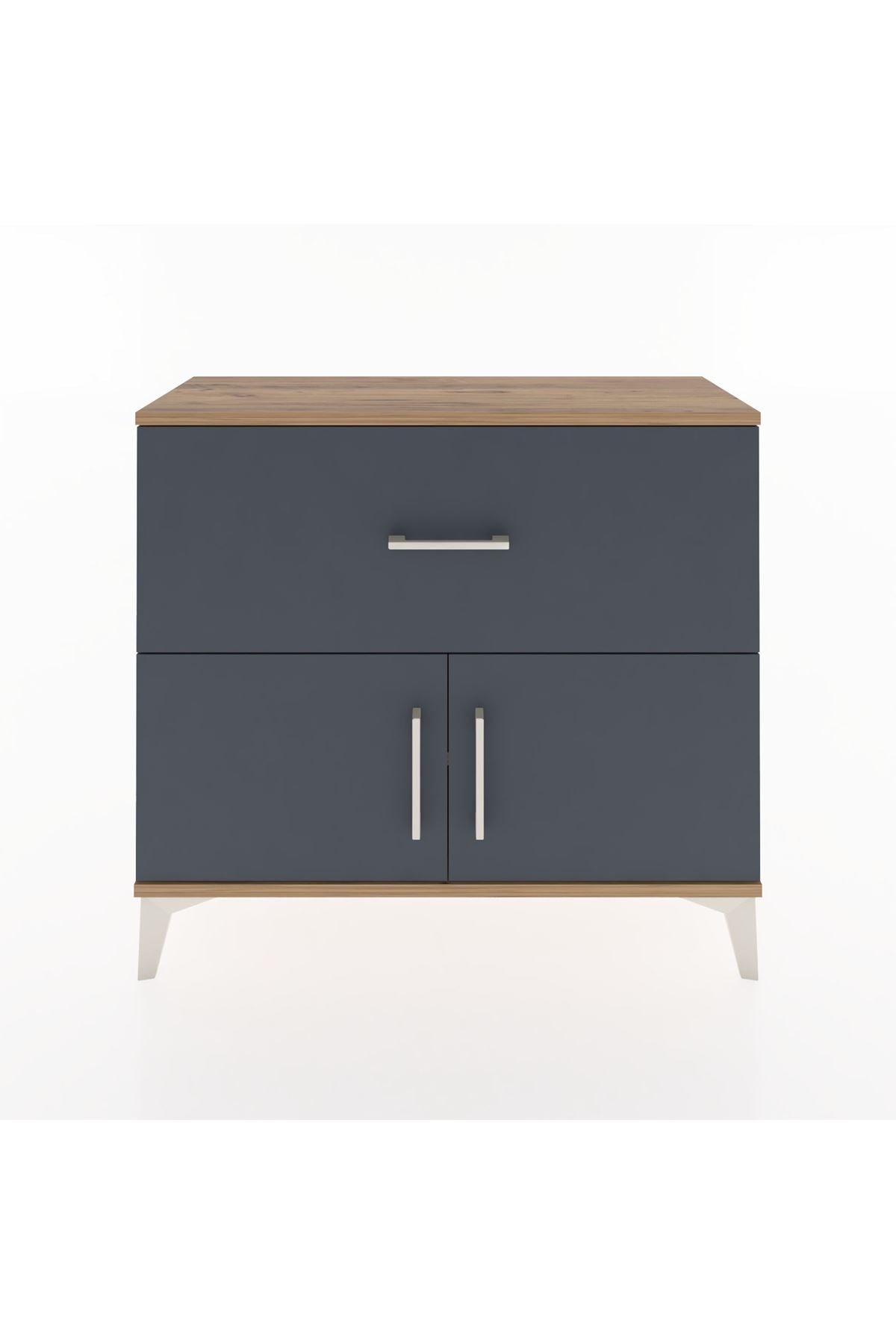 Arges Şifonyer Tek Raflı Tek Çekmeceli 2 Kapaklı 88x30x80 - S03M027V8A
