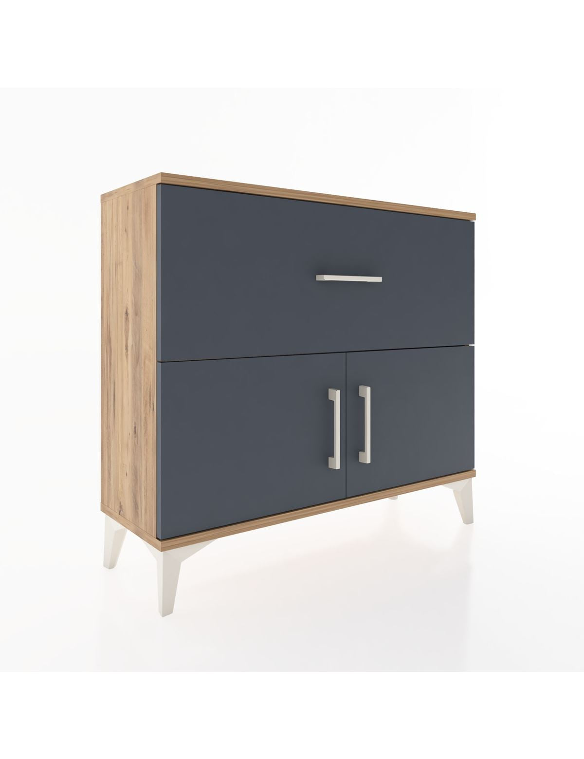 Arges Şifonyer Tek Raflı Tek Çekmeceli 2 Kapaklı 88x30x80 - S03M027V8A