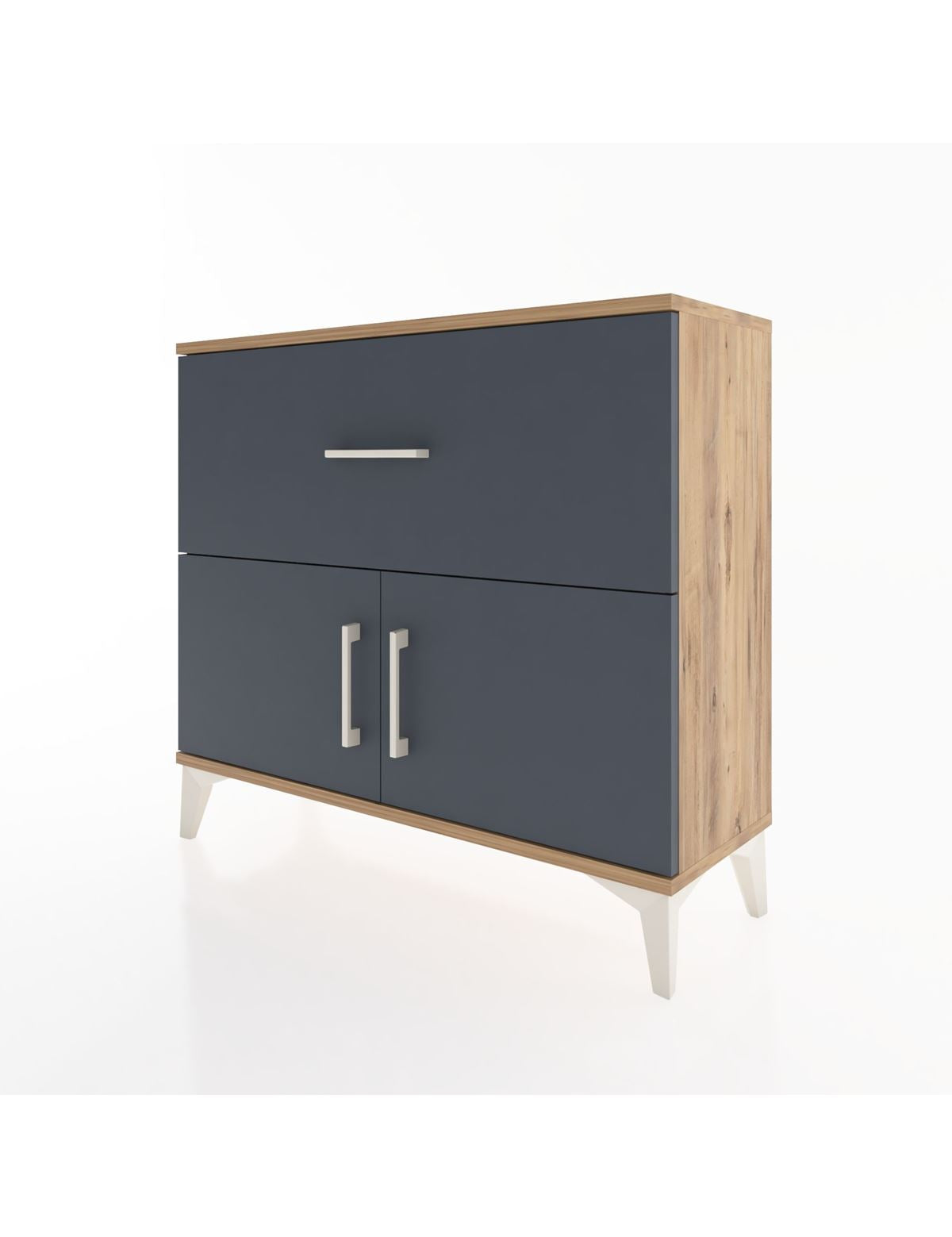 Arges Şifonyer Tek Raflı Tek Çekmeceli 2 Kapaklı 88x30x80 - S03M027V8A