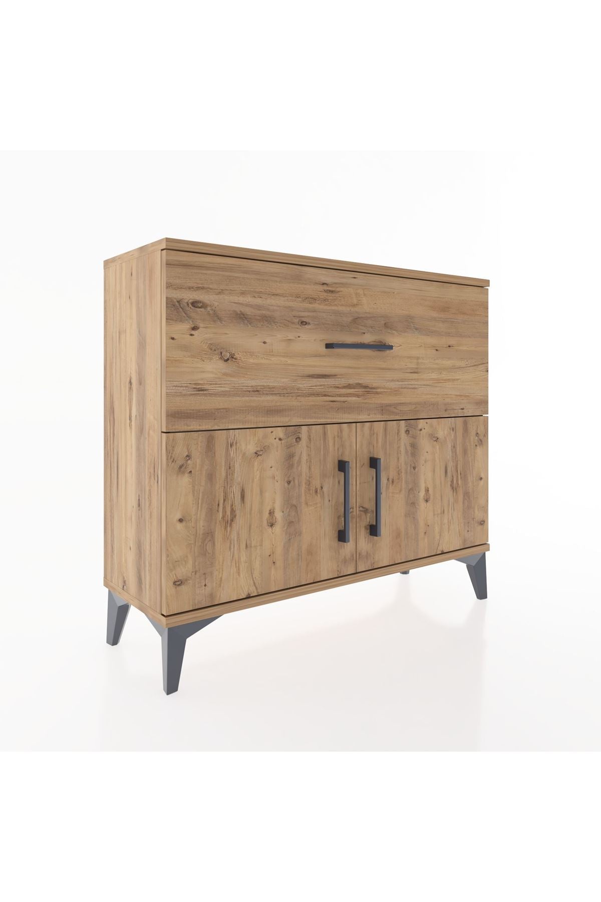 Arges Şifonyer Tek Raflı Tek Çekmeceli 2 Kapaklı 88x30x80 - S03M027V9A
