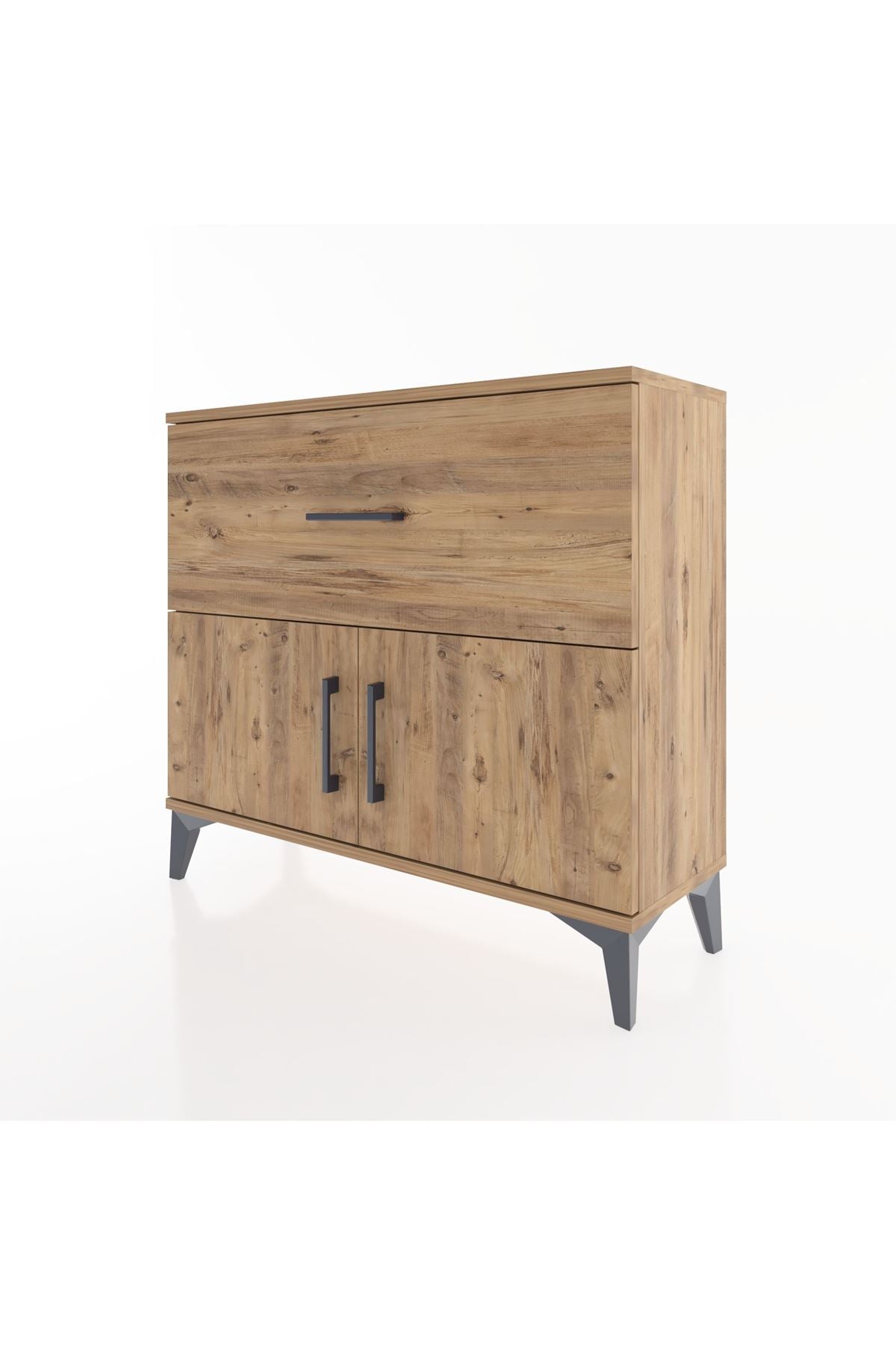 Arges Şifonyer Tek Raflı Tek Çekmeceli 2 Kapaklı 88x30x80 - S03M027V9A