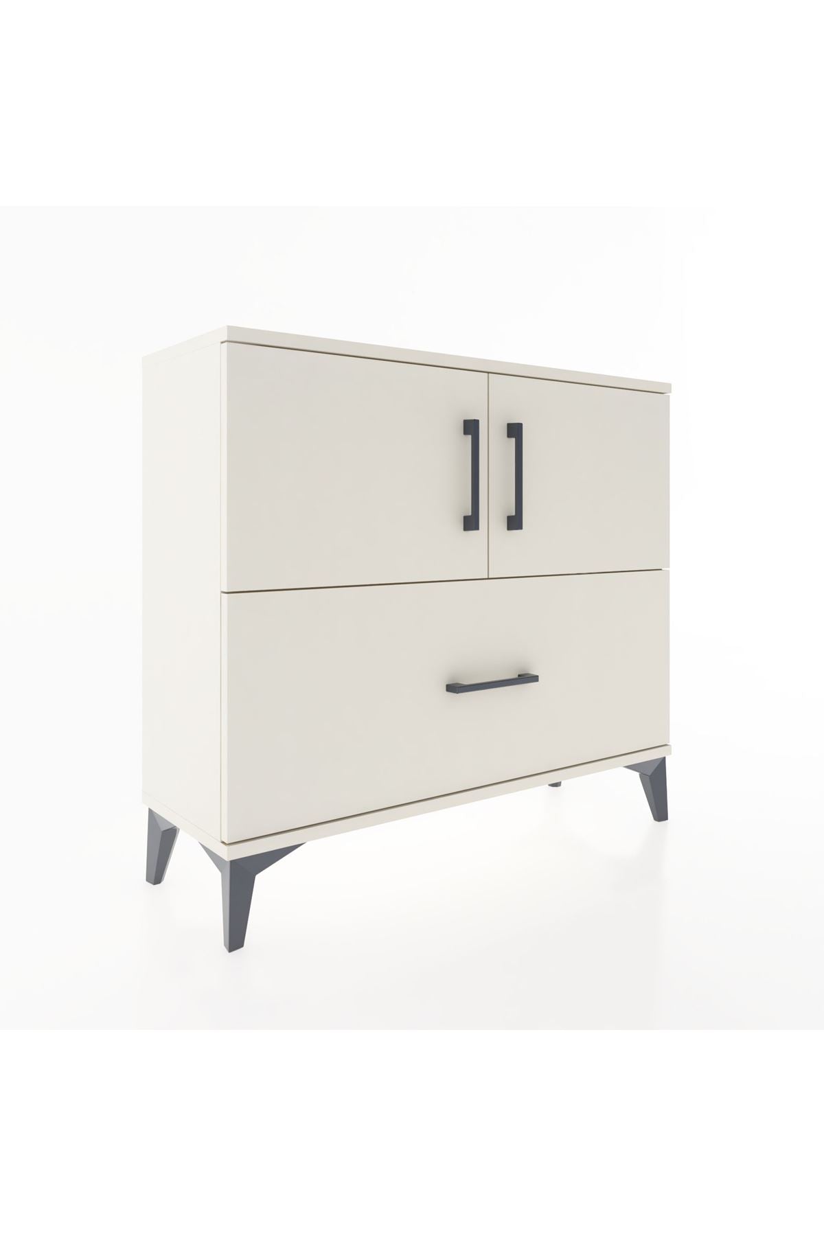 Arges Şifonyer 2 Raflı Tek Çekmeceli 2 Kapaklı 88x30x80 - S03M028V1A