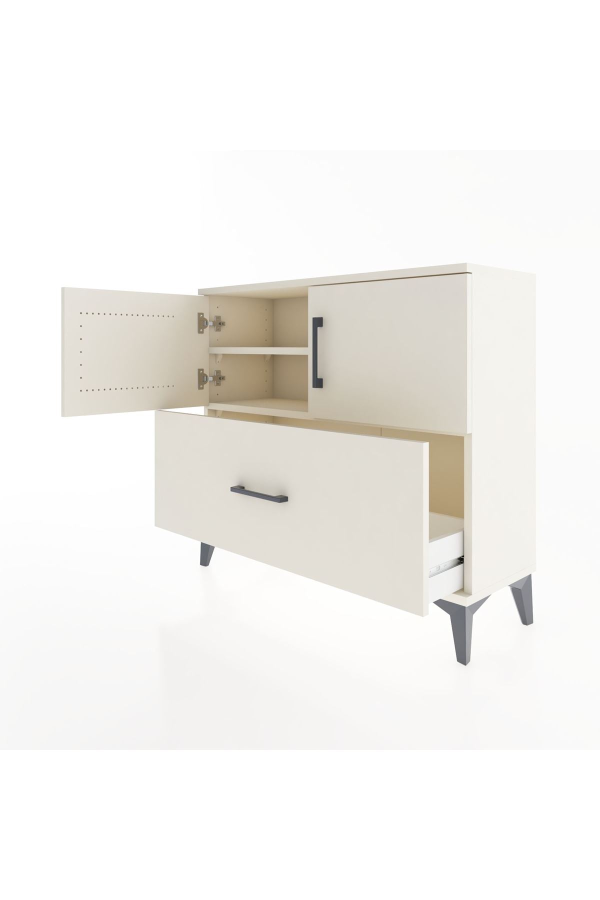 Arges Şifonyer 2 Raflı Tek Çekmeceli 2 Kapaklı 88x30x80 - S03M028V1A