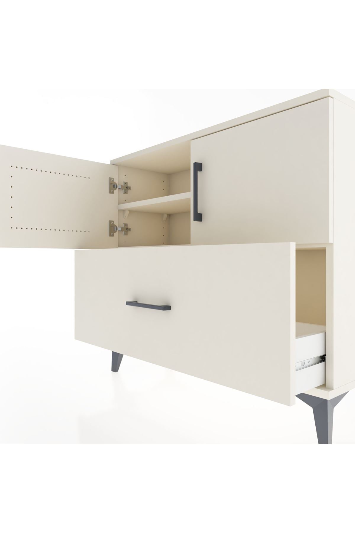 Arges Şifonyer 2 Raflı Tek Çekmeceli 2 Kapaklı 88x30x80 - S03M028V1A