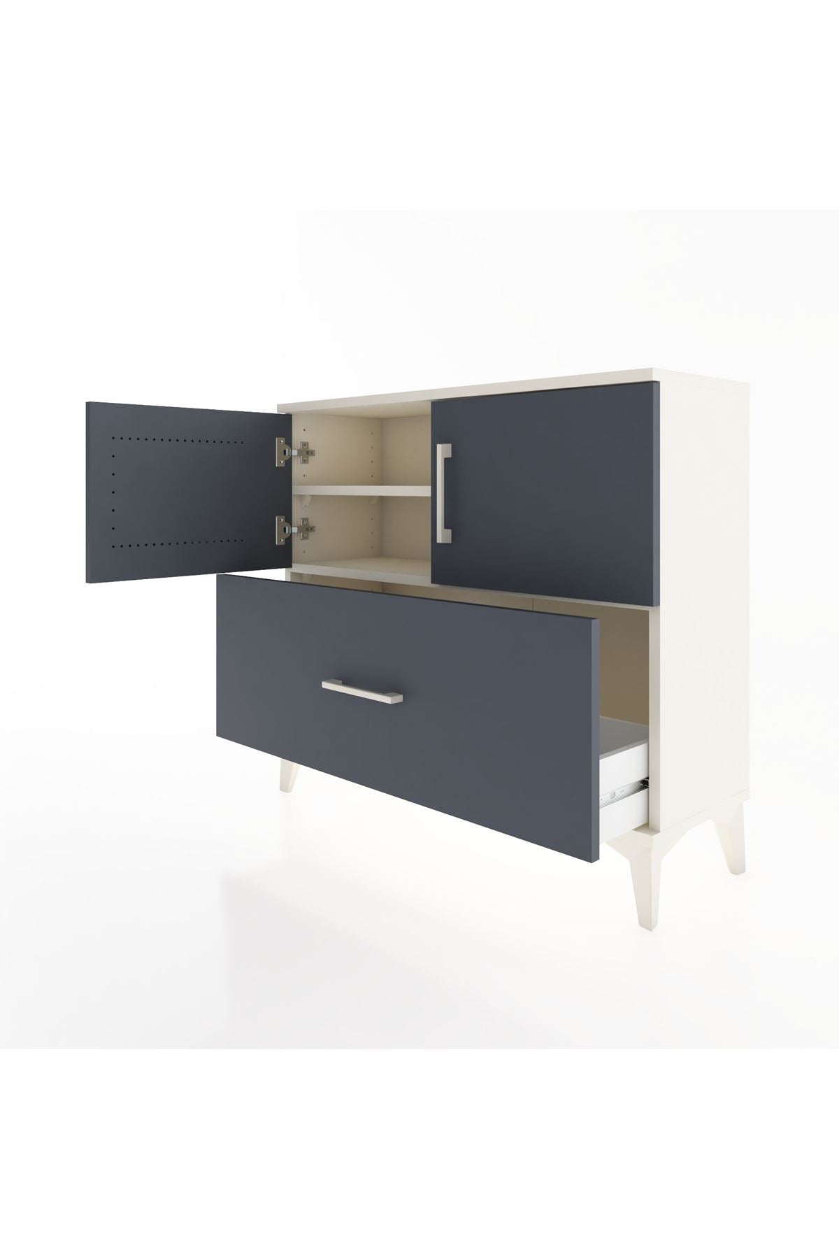 Arges Şifonyer 2 Raflı Tek Çekmeceli 2 Kapaklı 88x30x80 - S03M028V2A