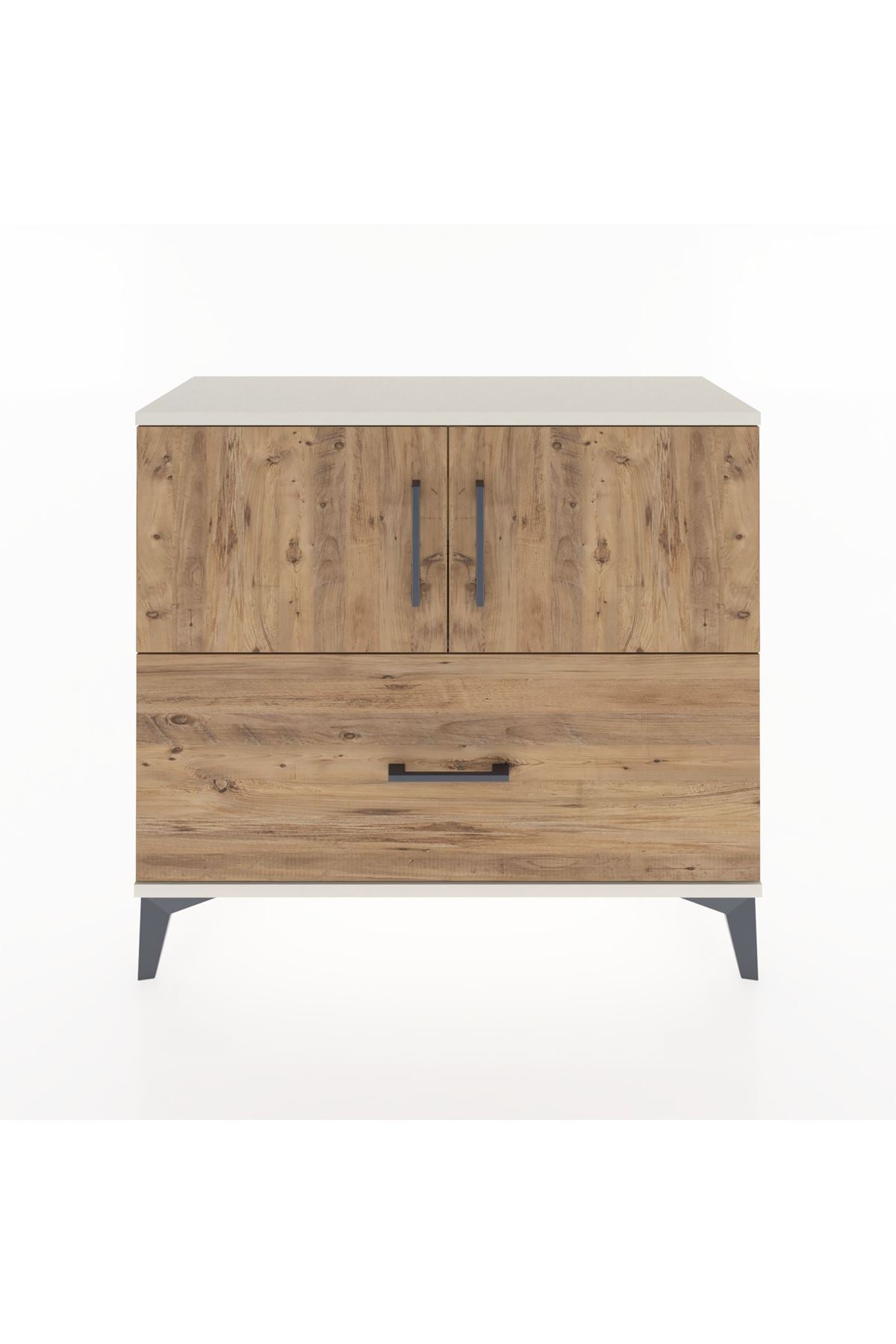 Arges Şifonyer 2 Raflı Tek Çekmeceli 2 Kapaklı 88x30x80 - S03M028V3A