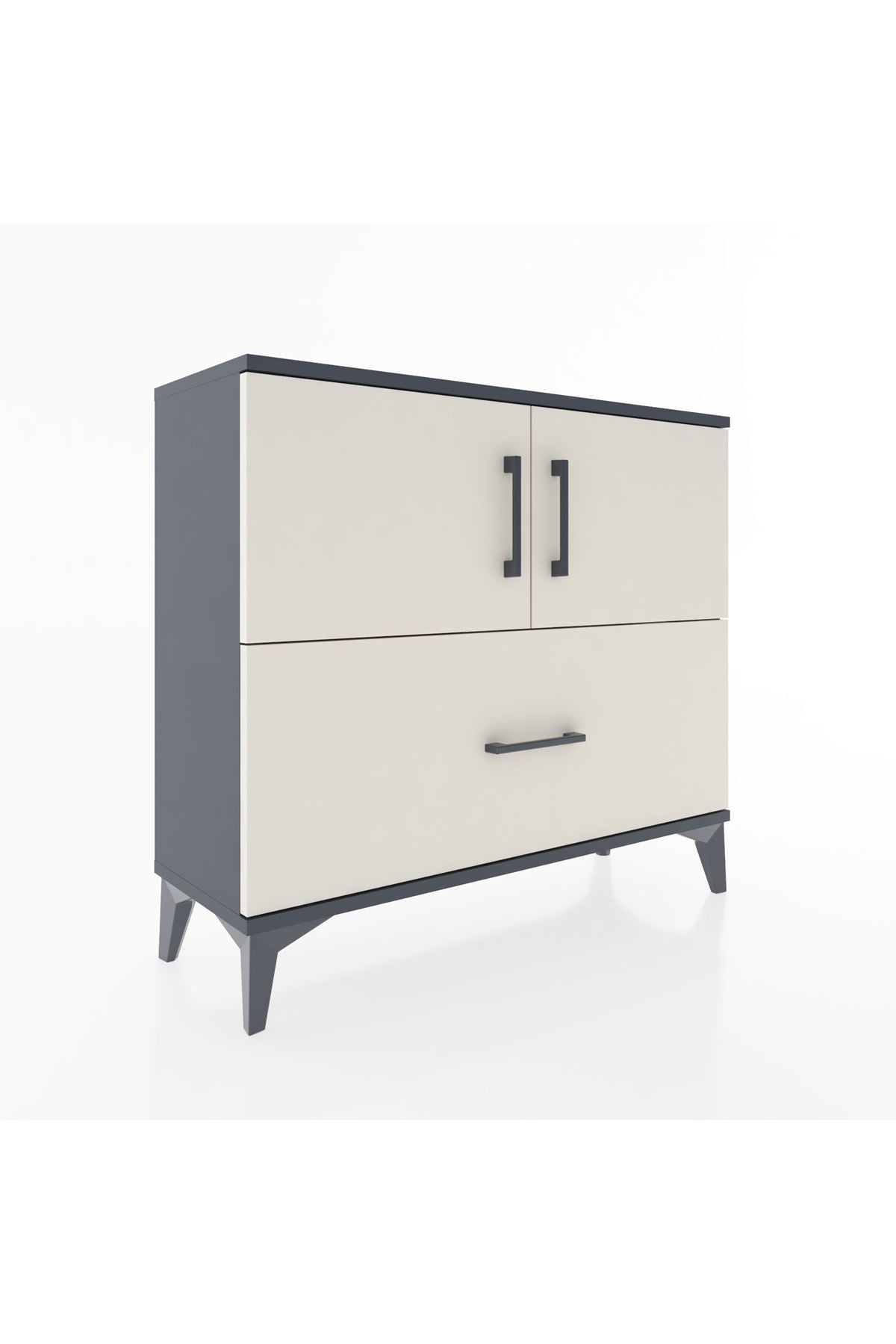 Arges Şifonyer 2 Raflı Tek Çekmeceli 2 Kapaklı 88x30x80 - S03M028V4A
