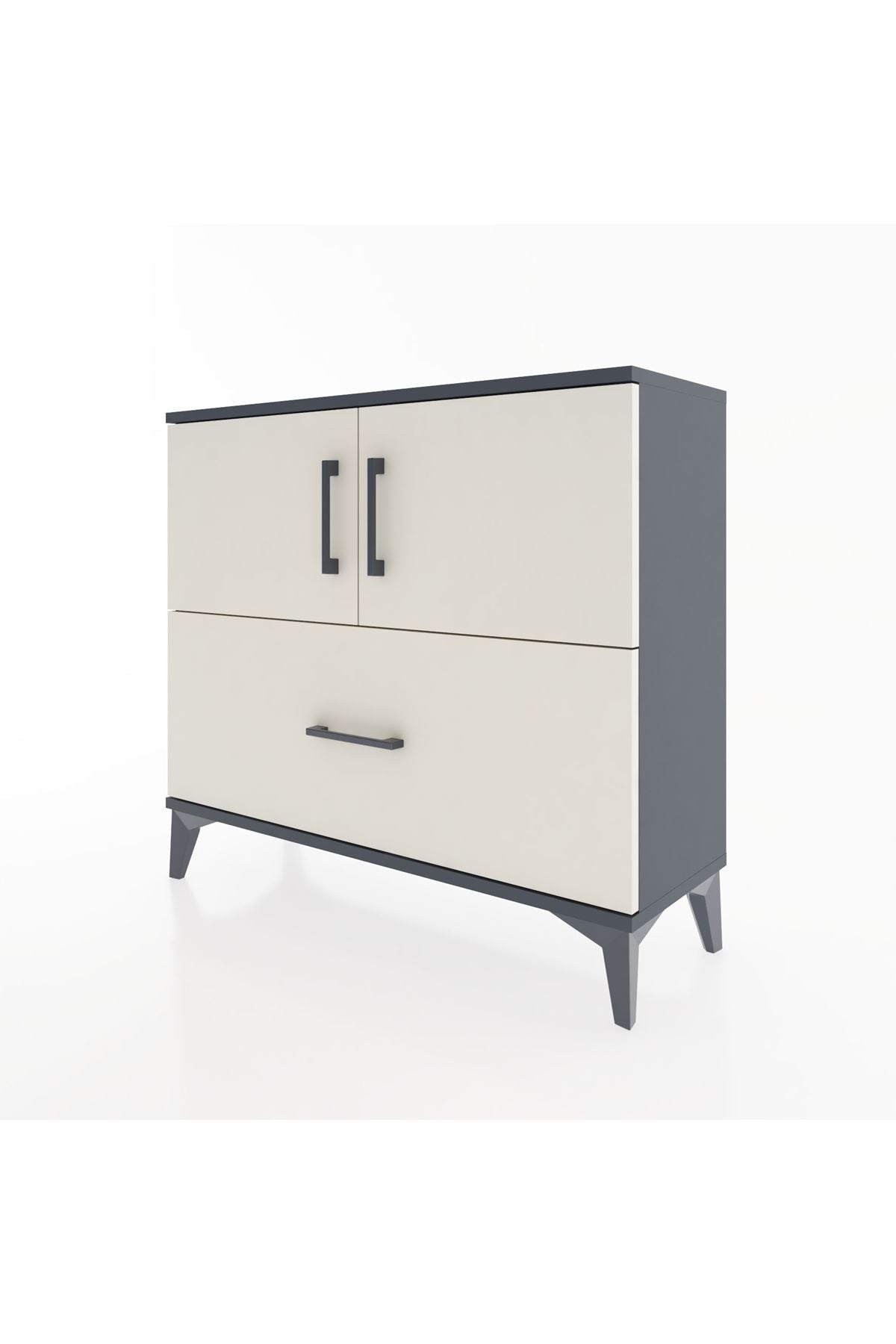 Arges Şifonyer 2 Raflı Tek Çekmeceli 2 Kapaklı 88x30x80 - S03M028V4A