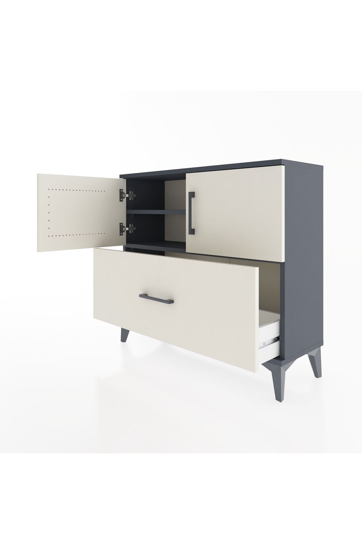Arges Şifonyer 2 Raflı Tek Çekmeceli 2 Kapaklı 88x30x80 - S03M028V4A