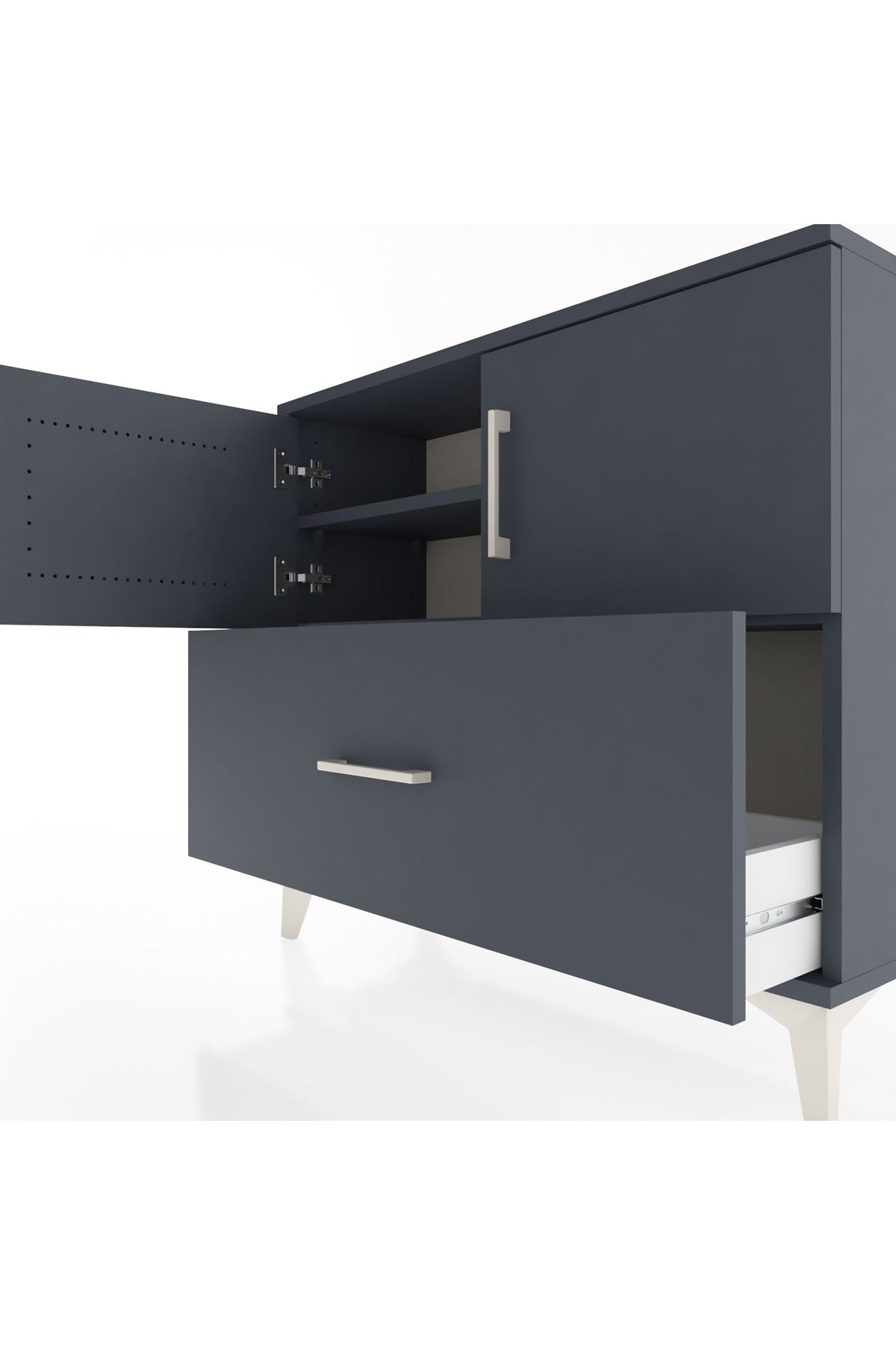 Arges Şifonyer 2 Raflı Tek Çekmeceli 2 Kapaklı 88x30x80 - S03M028V5A